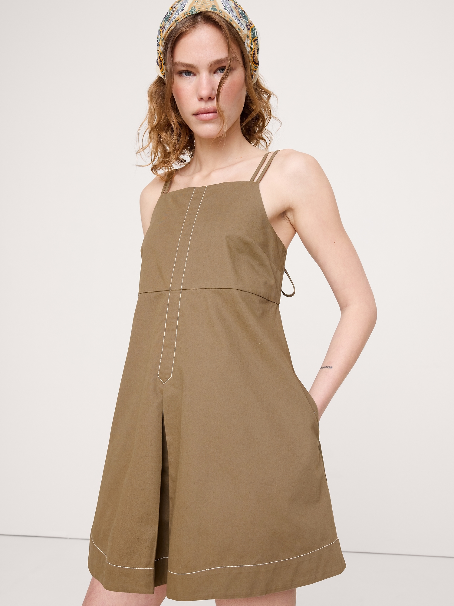 Image number 1 showing, Cotton Twill Mini Dress