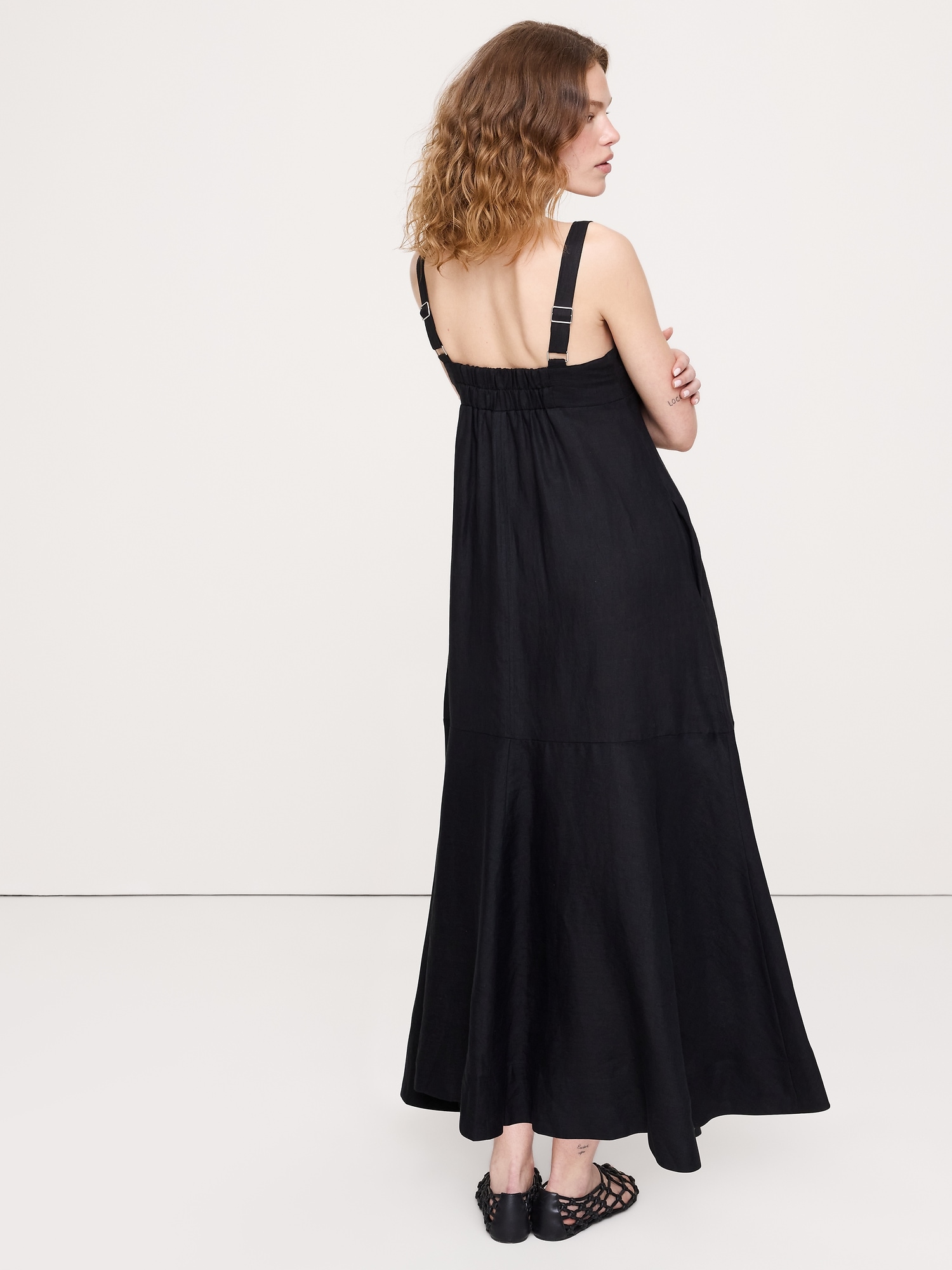 Image number 5 showing, Linen Empire-Waist Maxi Dress