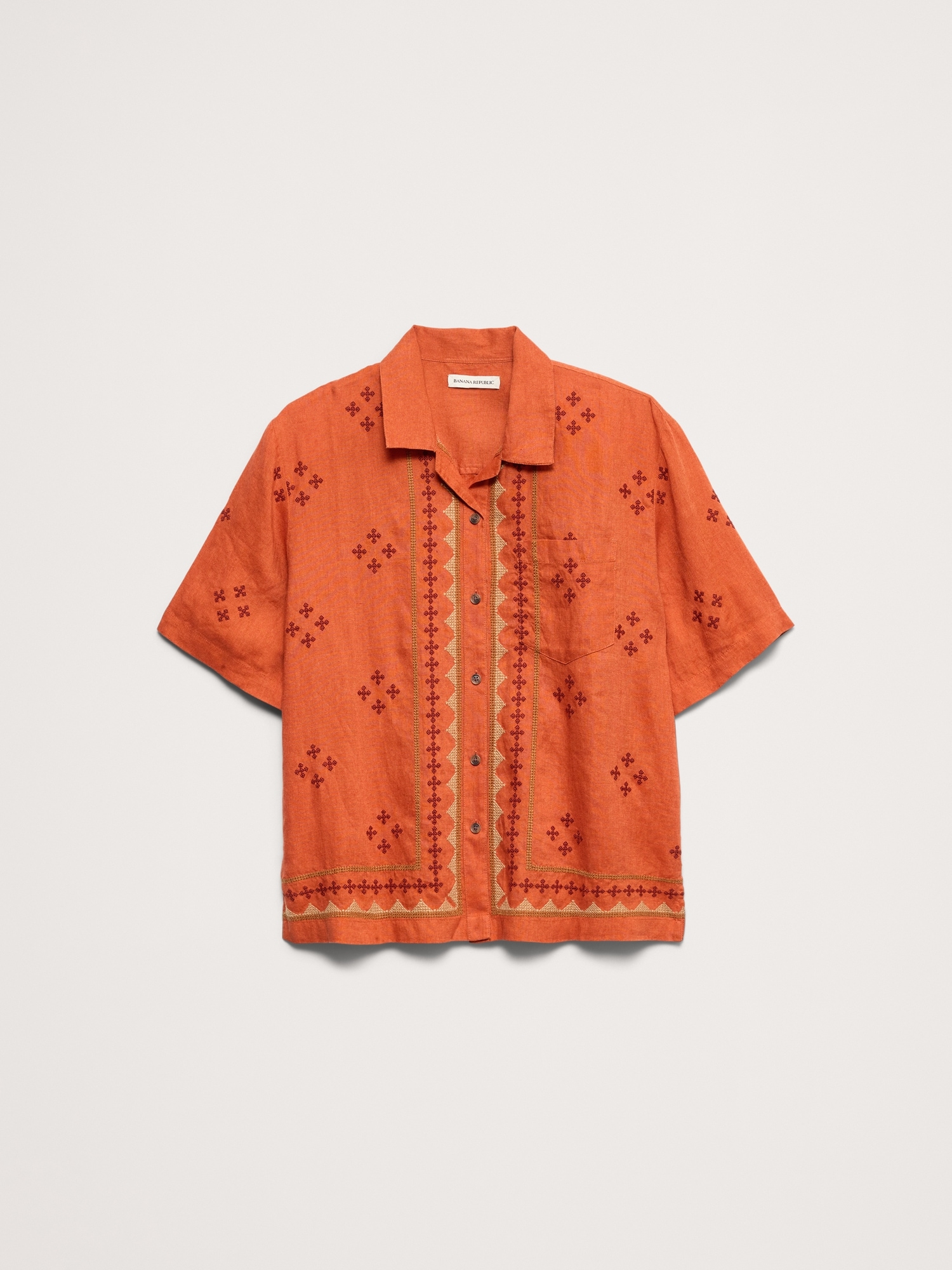 Image number 4 showing, Embroidered Linen Resort Shirt