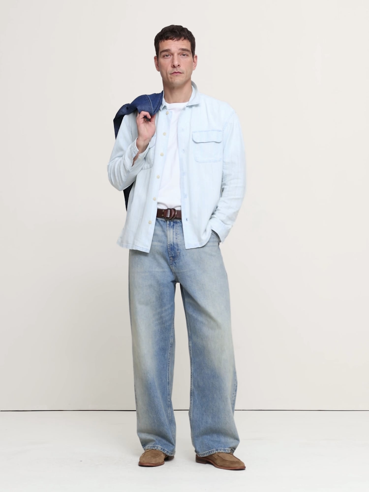 Relaxed-Fit Denim Long-Sleeve Resort Shirt - thumbnail 6