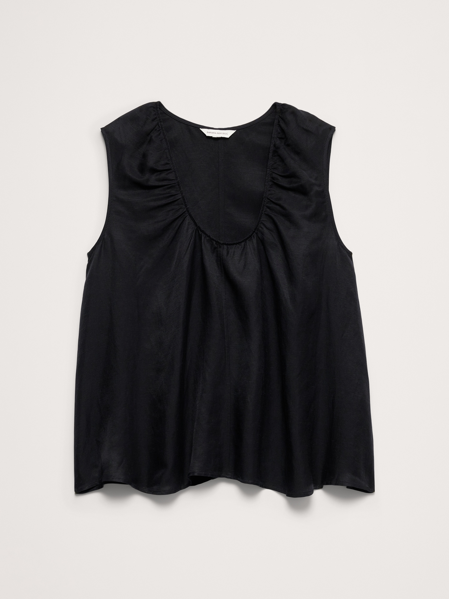 Image number 8 showing, Viscose-Linen Scoop-Neck Tank