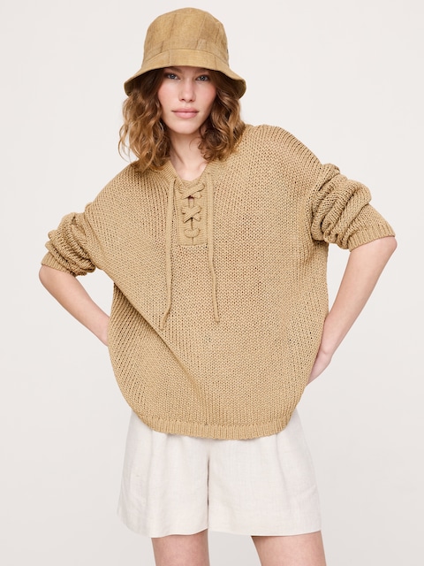 Coastal Cotton Beach Hooded Sweater