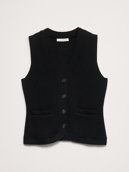 Larkspur Cotton-Silk Sweater Vest | Banana Republic