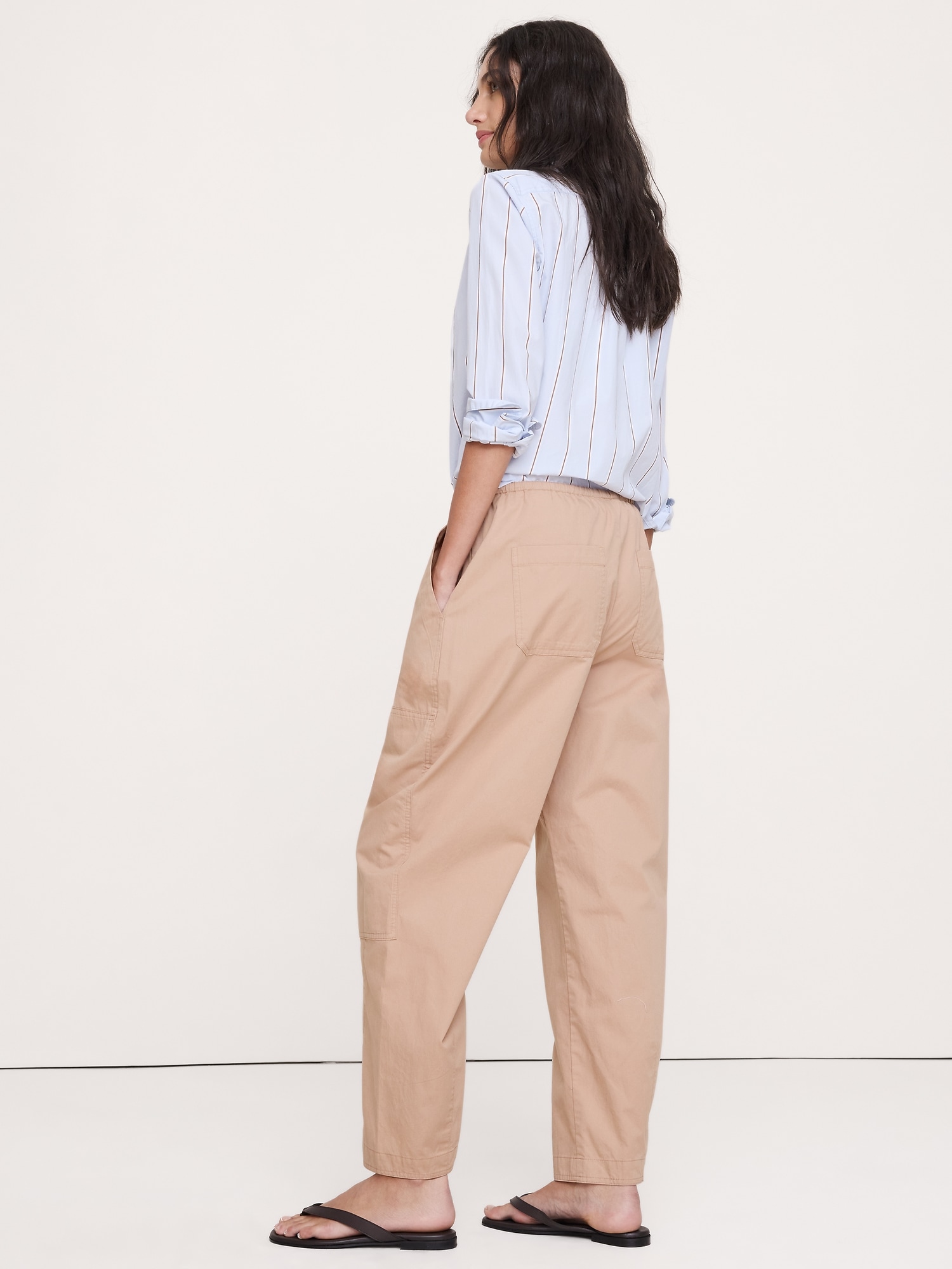 Image number 3 showing, Cotton Poplin Barrel Pull-On Pant