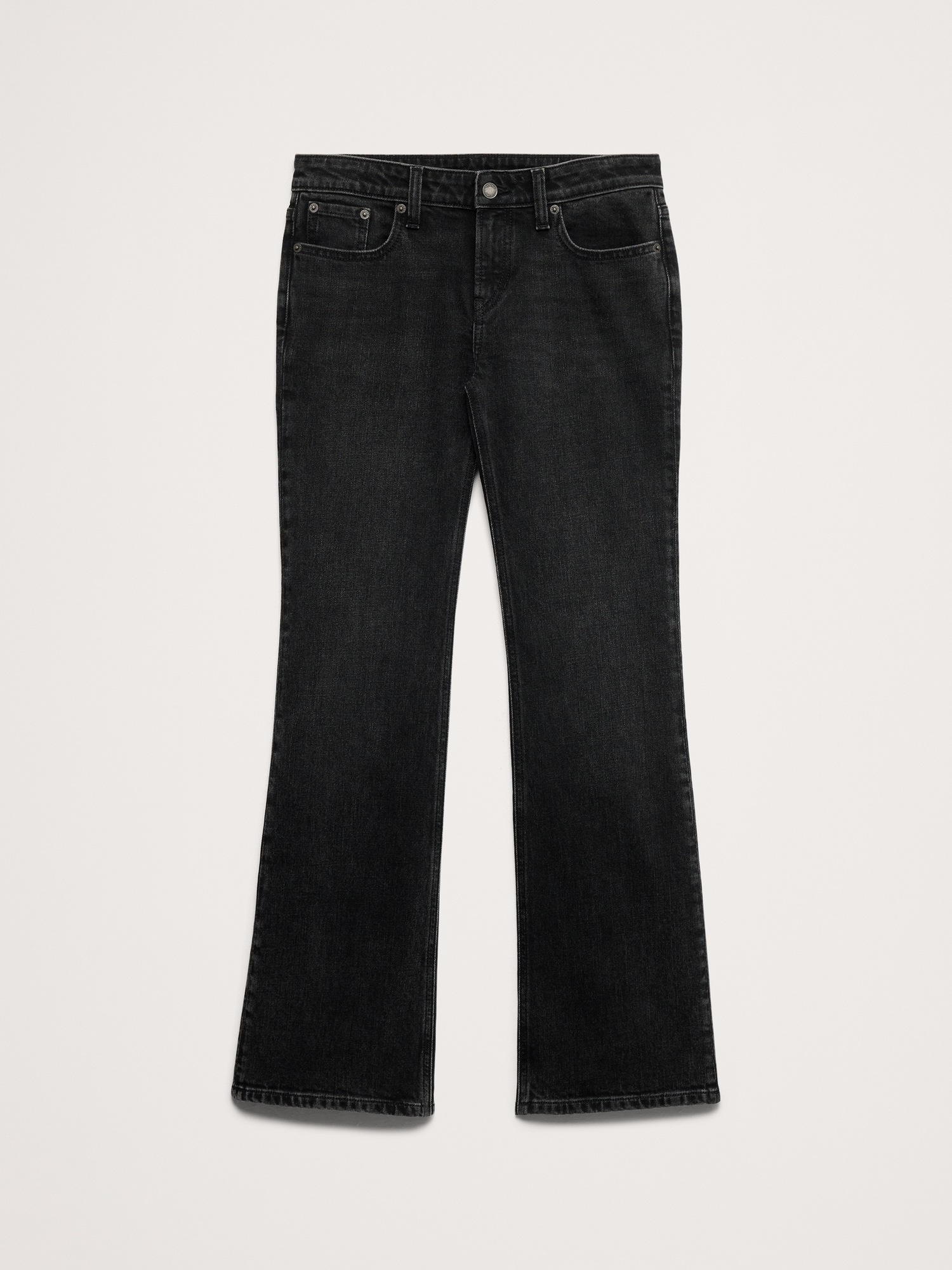 Женские джинсы Banana Republic Mid-Rise Bootcut Jean, цвет: Потёртый чёрный — фото 5