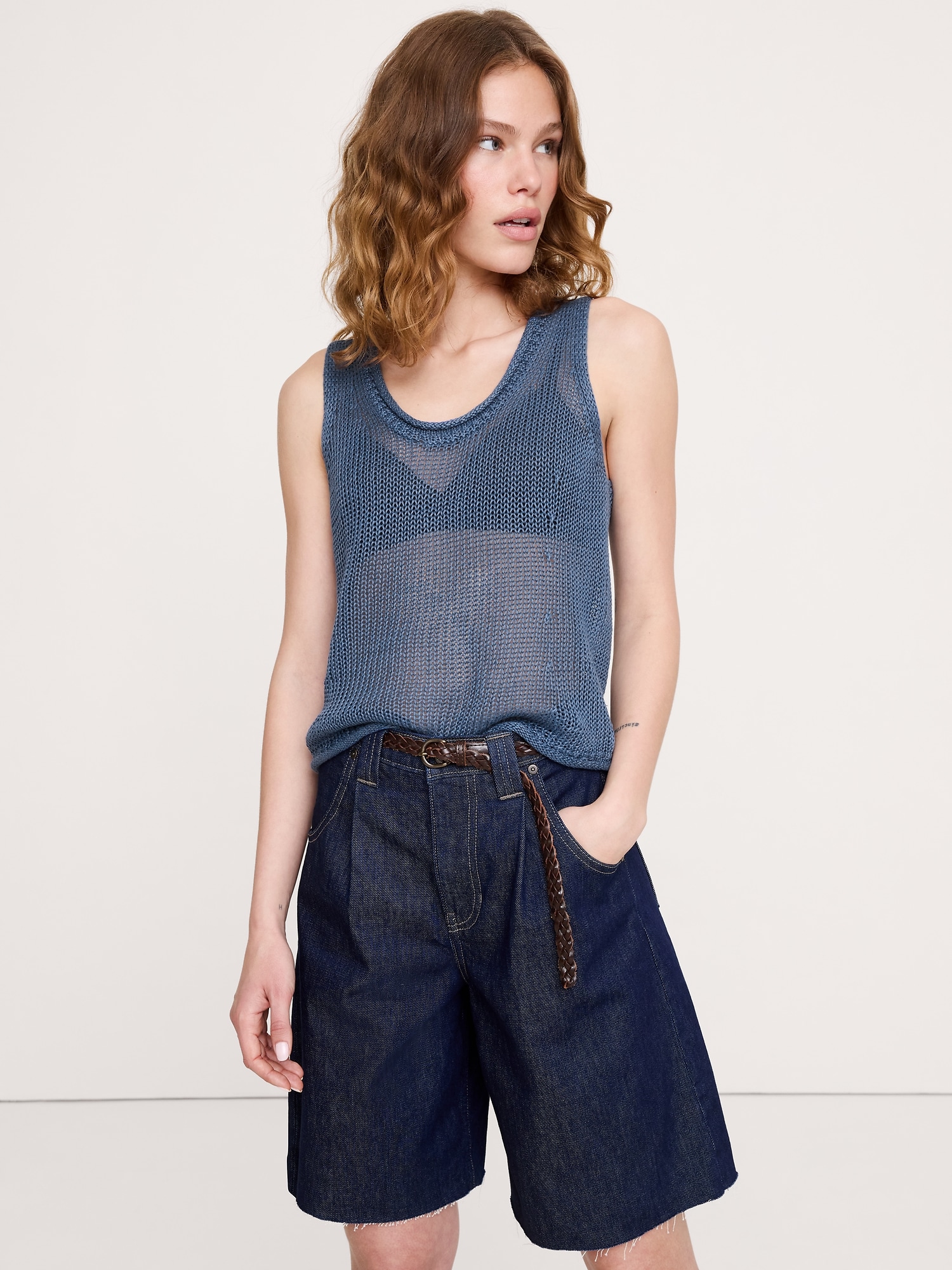 Image number 1 showing, Heirloom Linen Sweater Tank