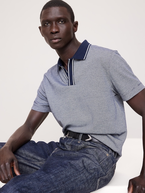 Luxury-Touch Johnny Collar Polo