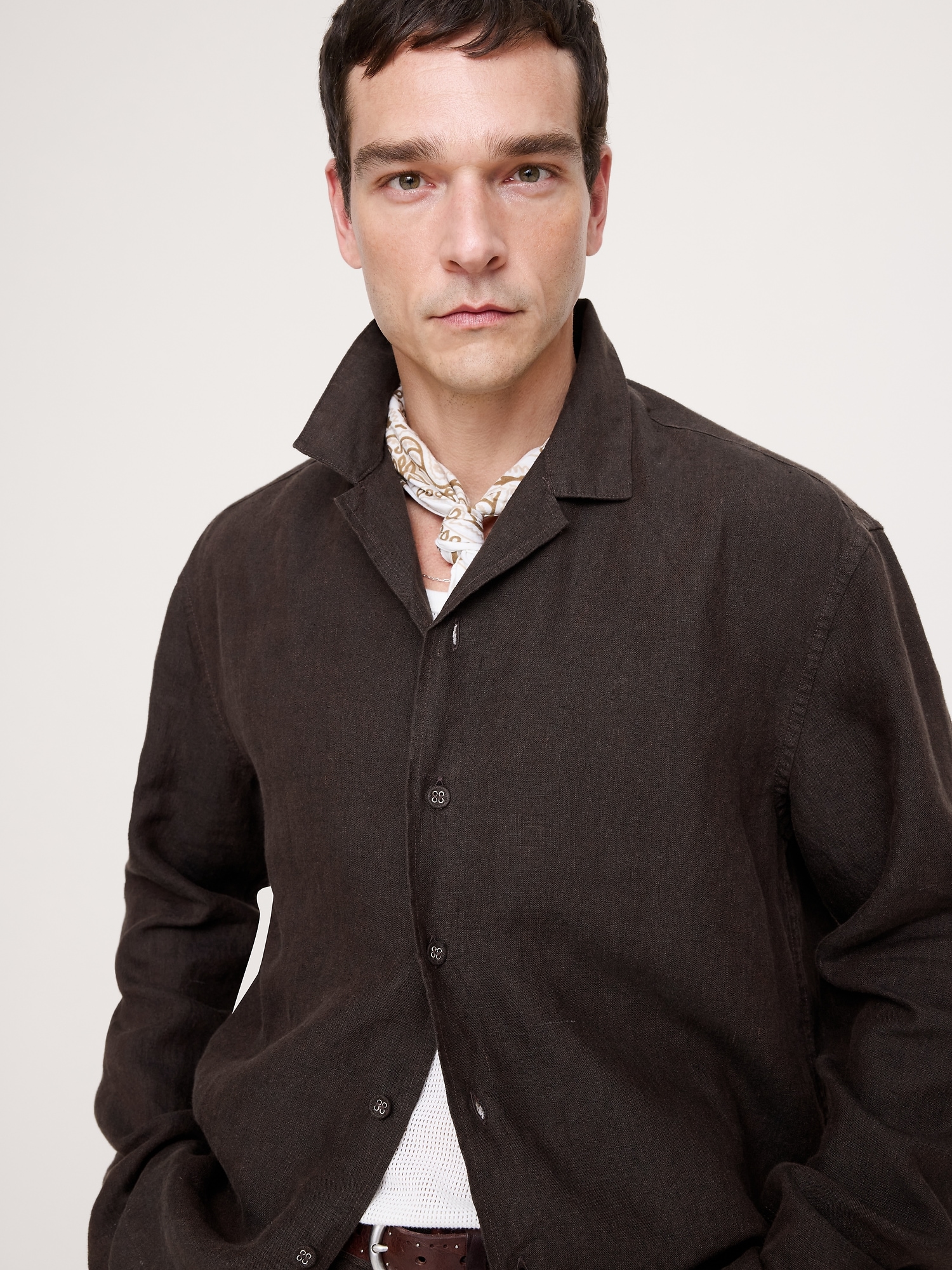 Image number 1 showing, Relaxed-Fit Linen Long-Sleeve Resort Shirt