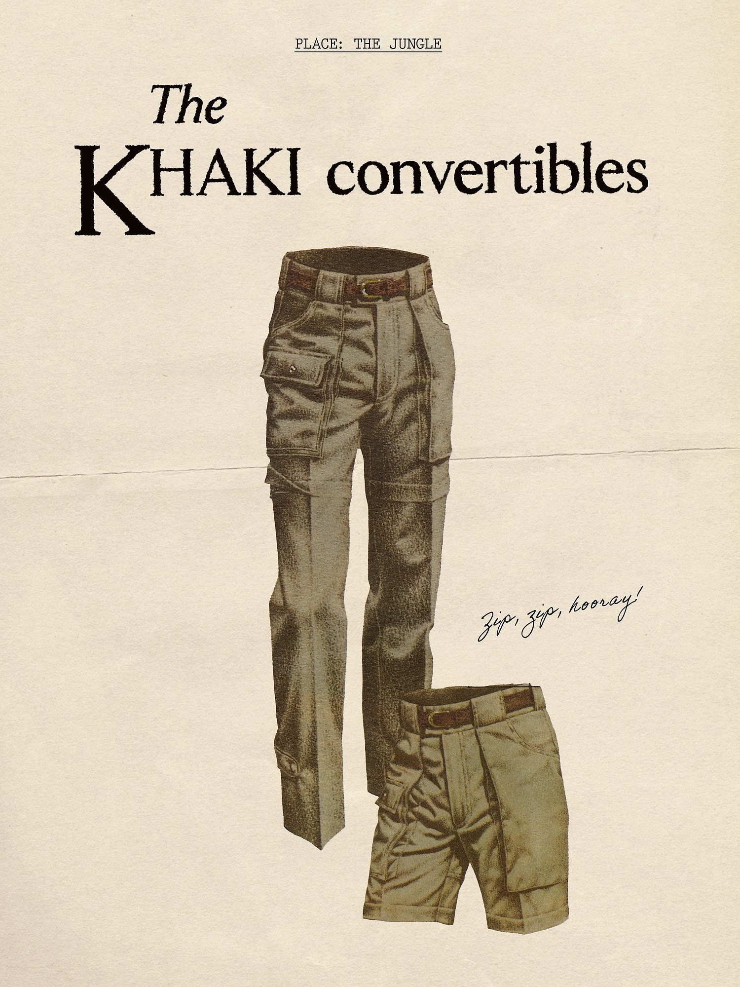 Мужские брюки Banana Republic Archive Reissue Khaki Convertible, цвет: Хаки бежевый — фото 4