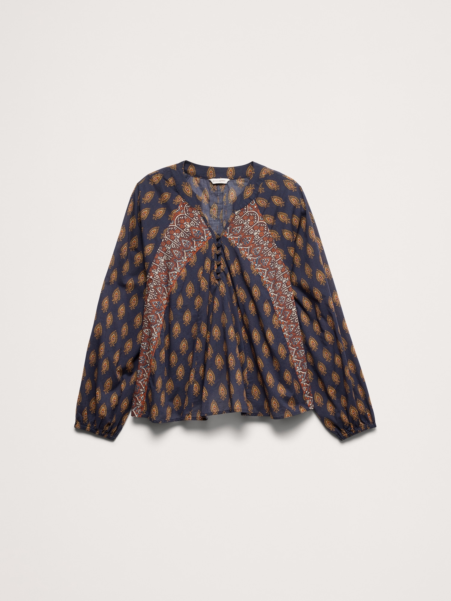 Image number 4 showing, Lightweight Cotton Split-Neck Top