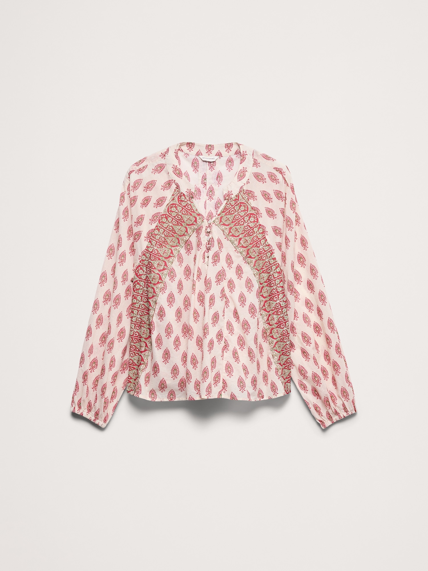 Image number 7 showing, Lightweight Cotton Split-Neck Top