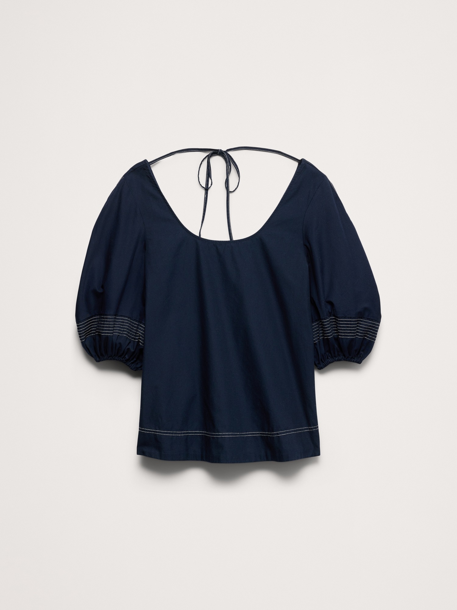 Женский топ Banana Republic Cotton Scoop-Back Top, цвет: Тёмно-синий — фото 4