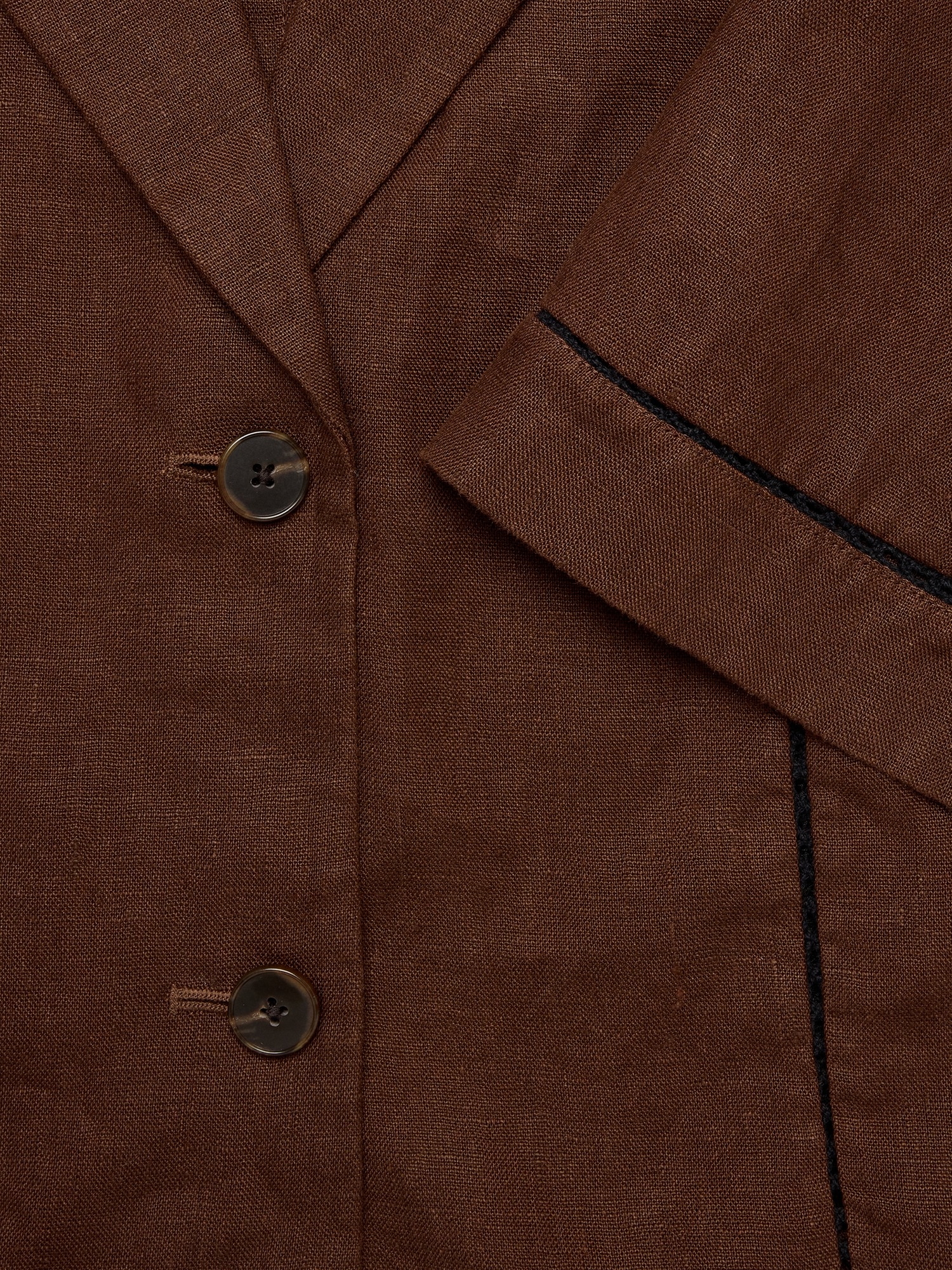 Женский топ Banana Republic Linen Short-Sleeve Blazer Top, цвет: Коричневый — фото 5