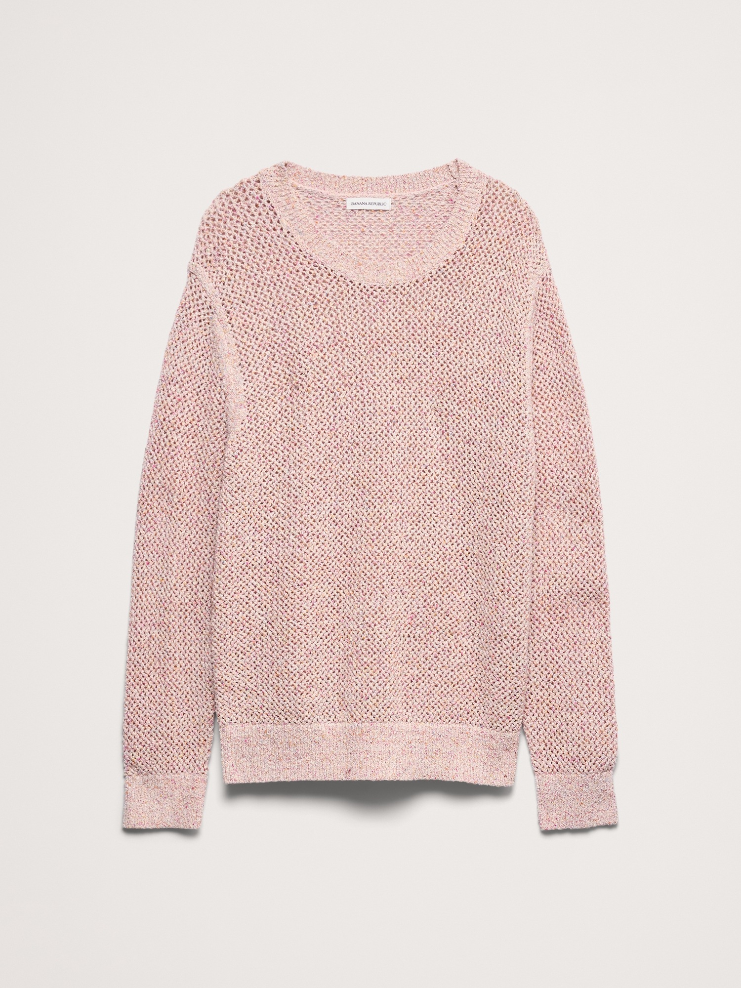 Мужской свитер Banana Republic Textured Mesh Crew-Neck, цвет: Розовый разноцветный — фото 4