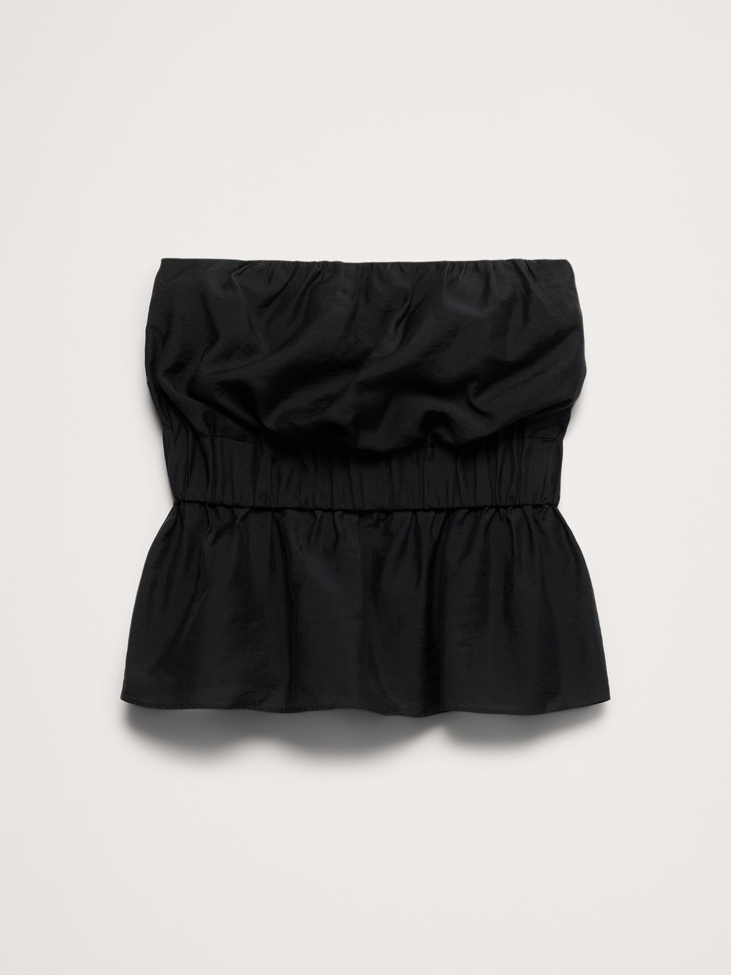 Женский топ Banana Republic Strapless Cinch-Waist Peplum Top, цвет: Чёрный — фото 4
