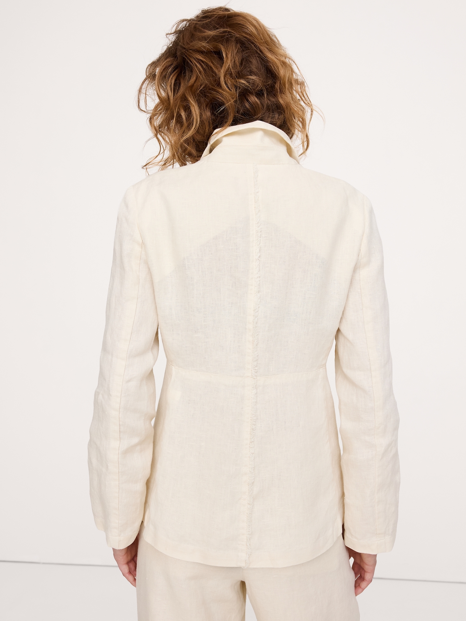 Image number 3 showing, Fringe Linen Blazer