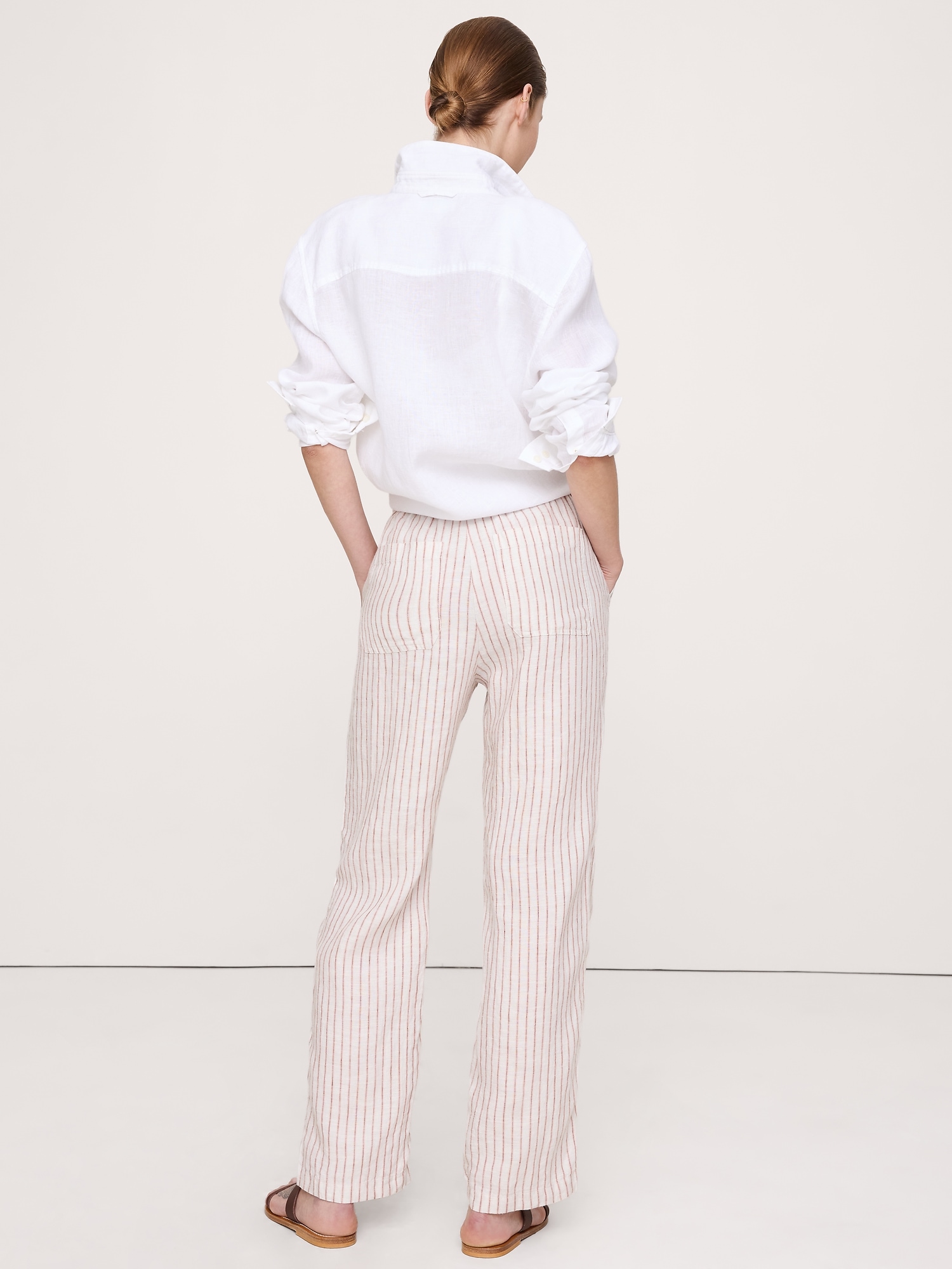 Image number 2 showing, The Getaway Straight-Leg Pull-On Pant in Linen