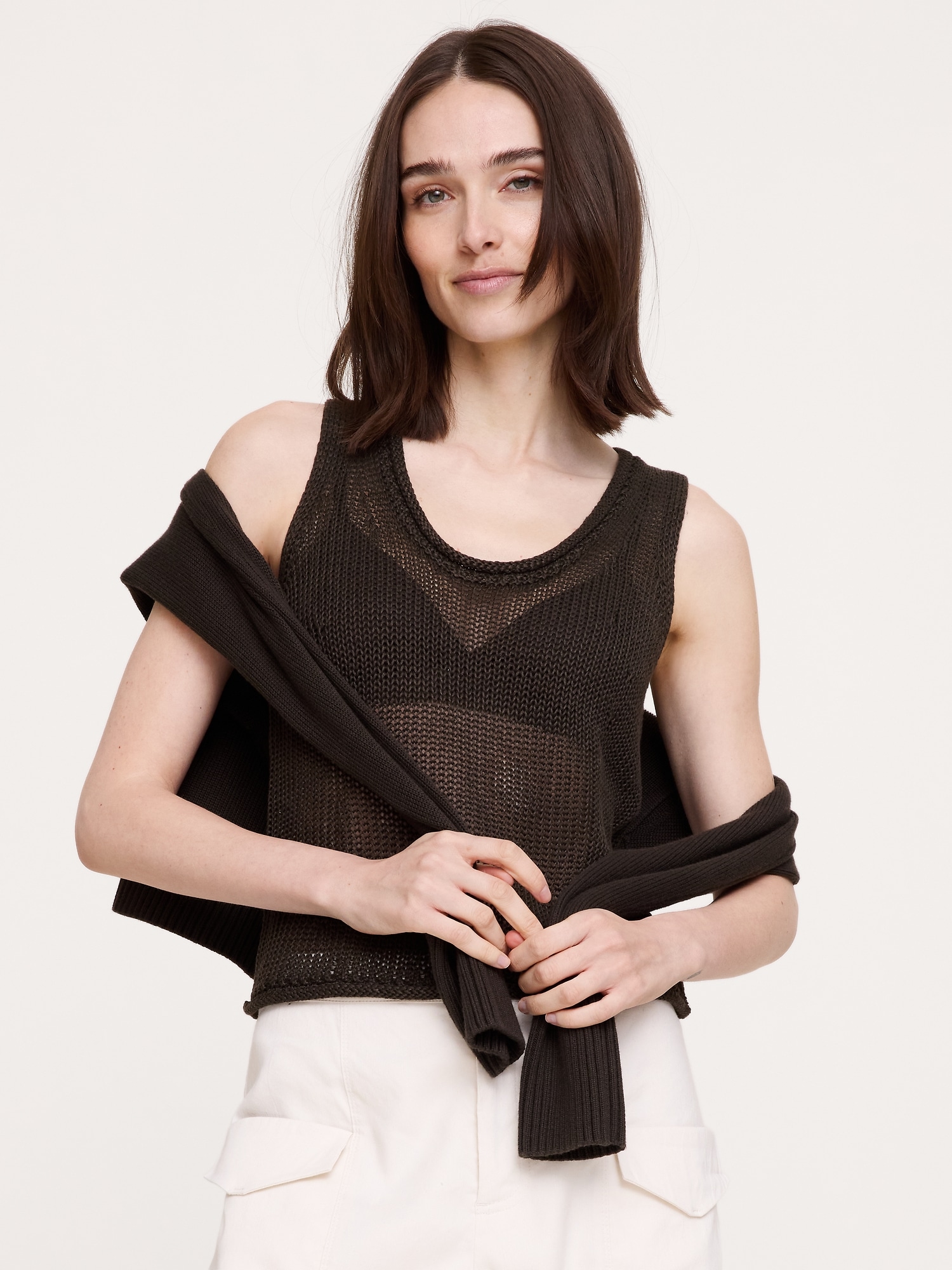 Image number 3 showing, Heirloom Linen Sweater Tank