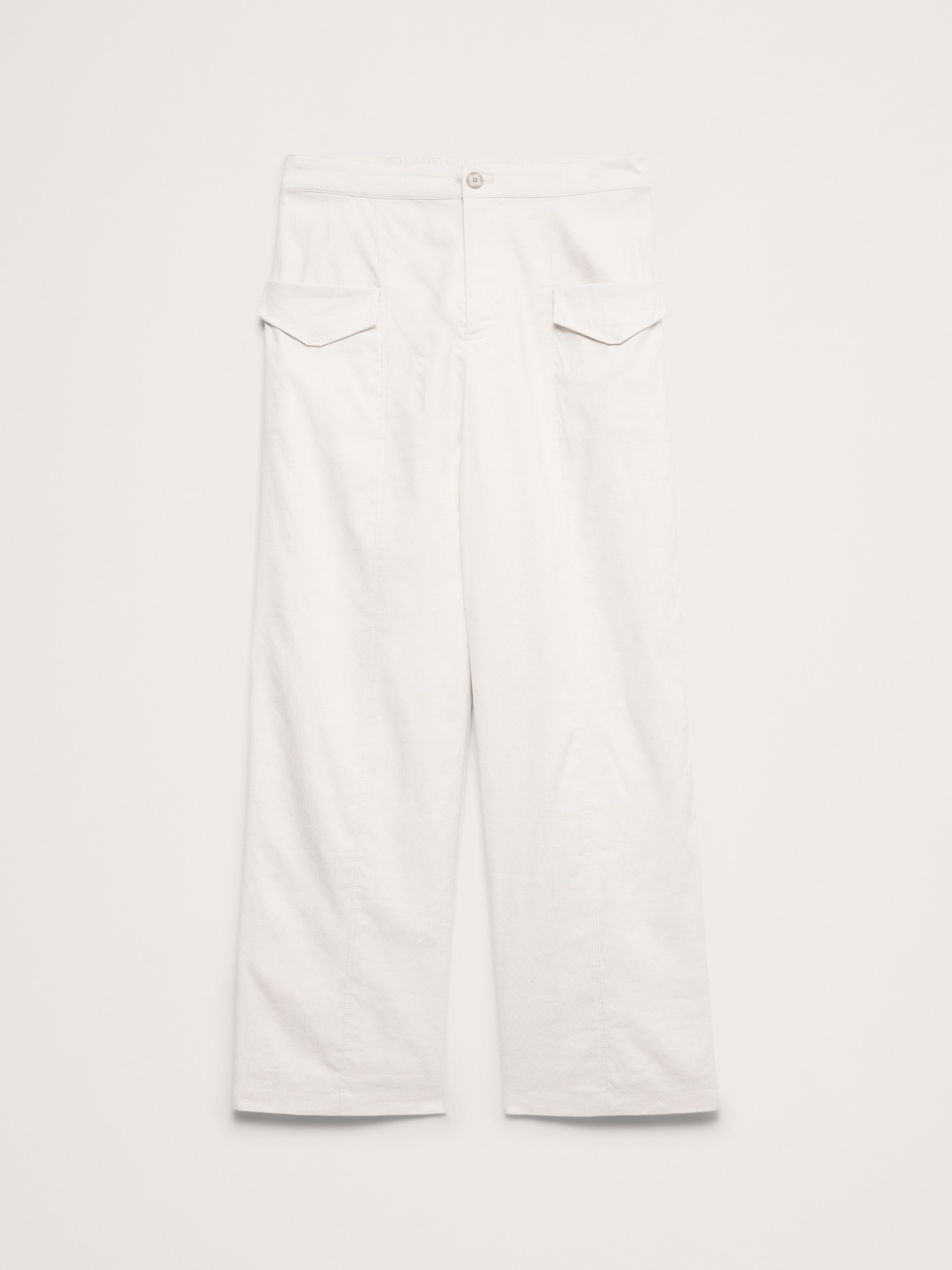 Image number 8 showing, High-Rise Straight Utility Pant in Stretch Linen-Viscose