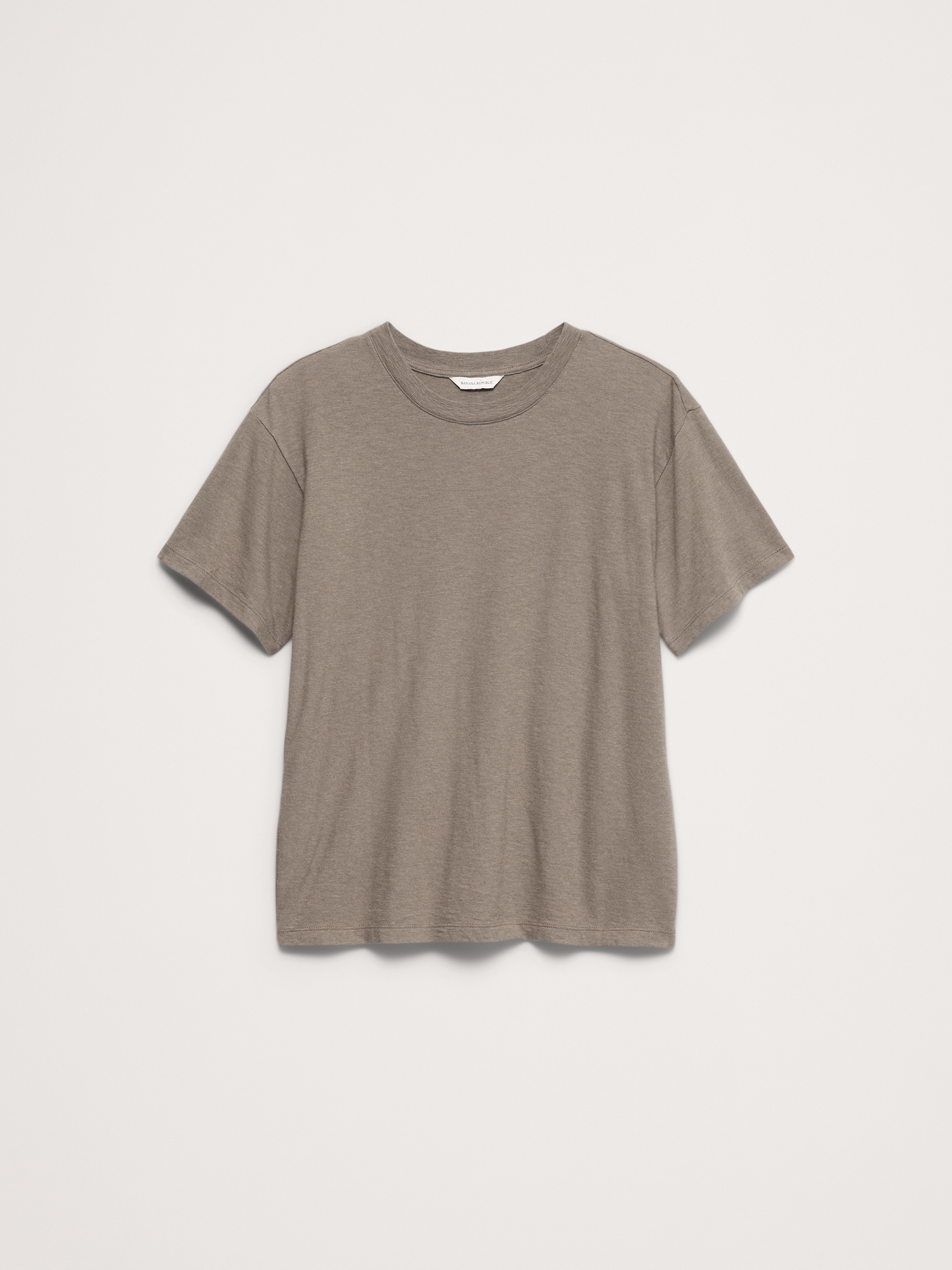 Image number 7 showing, Cotton Slub Boyfriend Crew-Neck T-Shirt
