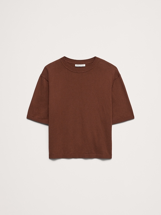 Larkspur Cotton-Silk Sweater Tee | Banana Republic
