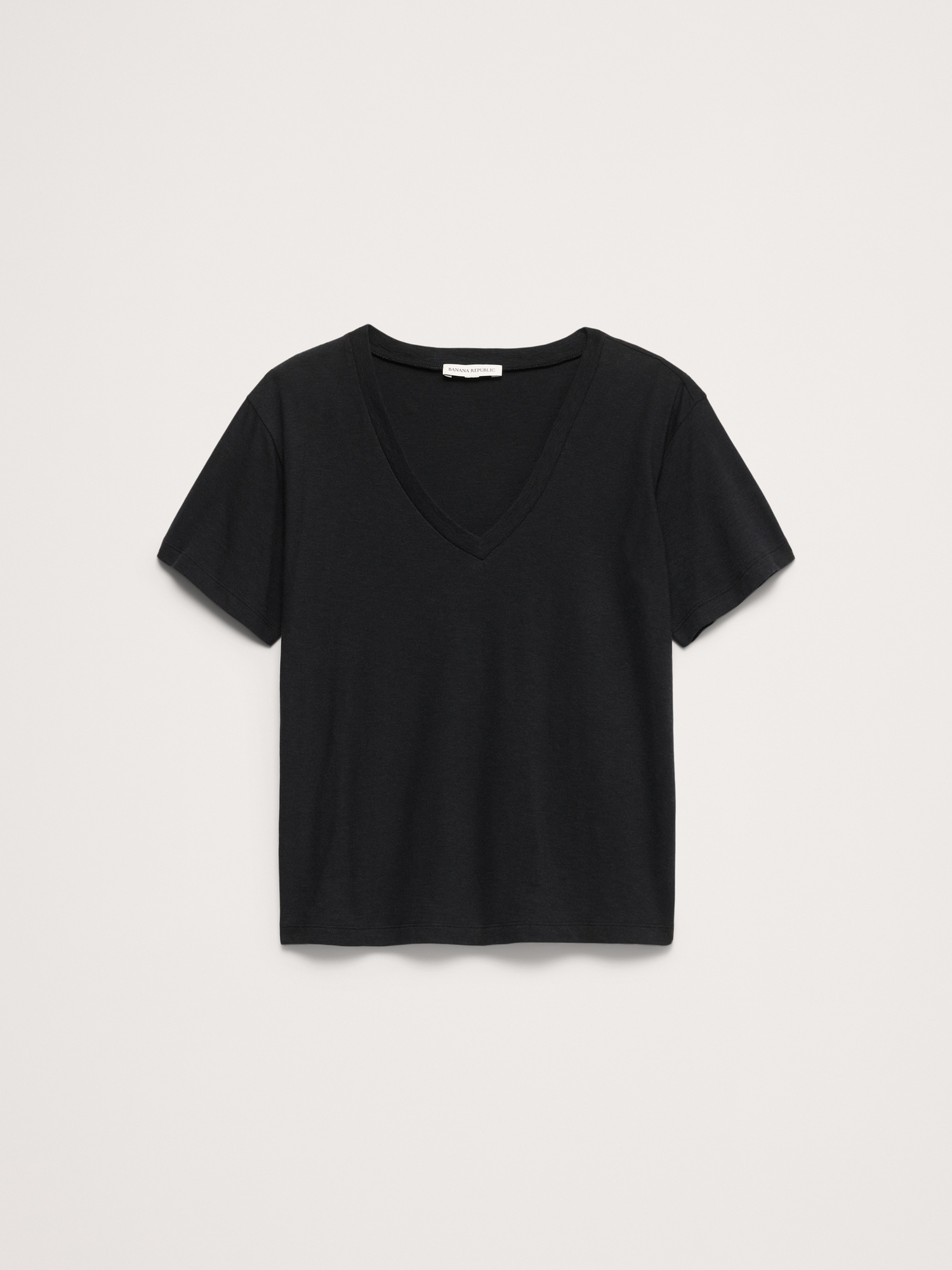 Image number 4 showing, Cotton Slub Boyfriend V-Neck T-Shirt