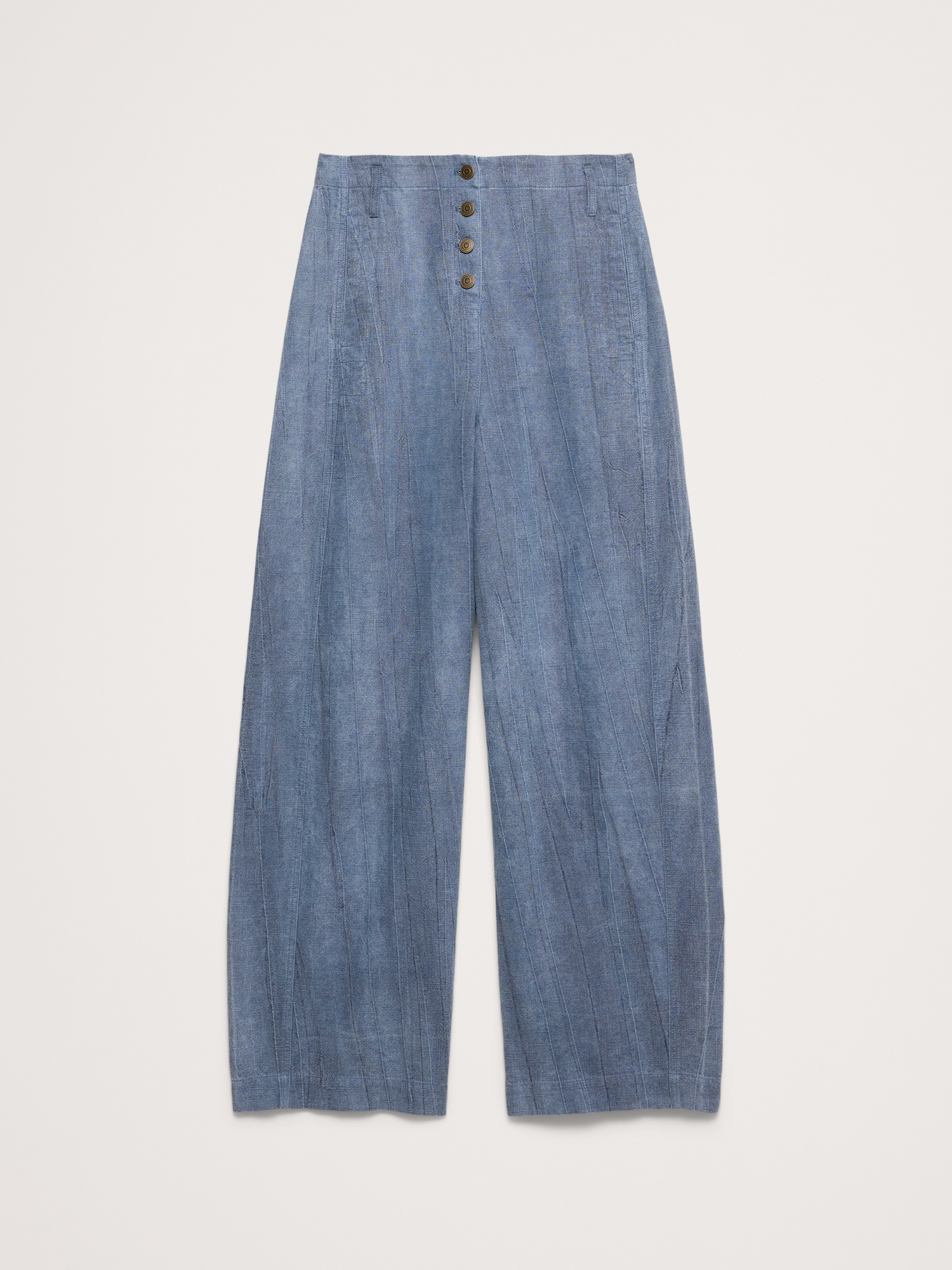 Image number 3 showing, High-Rise Relaxed Barrel Ramie-Cotton Pant