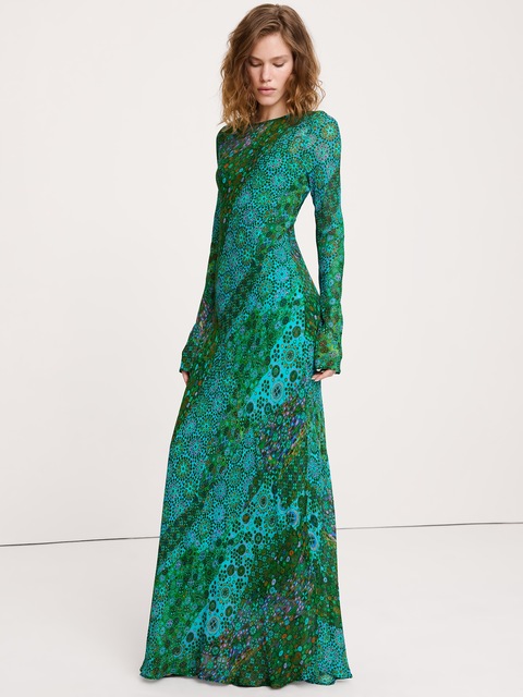 Bias-Cut Chiffon Maxi Dress