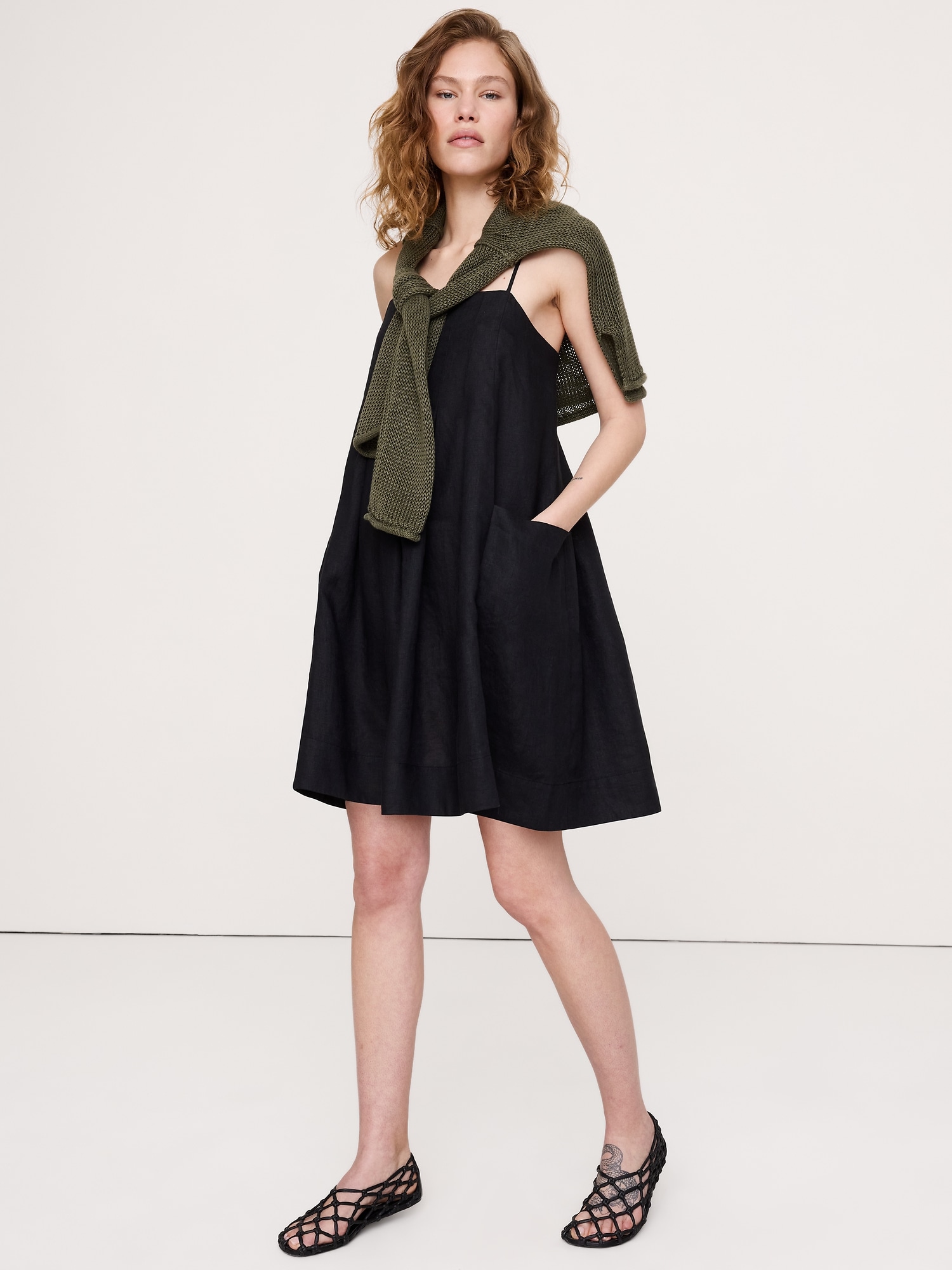 Image number 1 showing, Linen Mini Dress