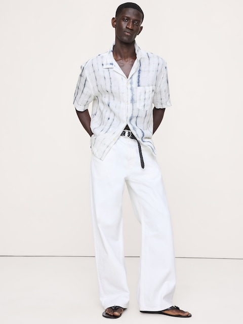 Standard-Fit Linen Resort Shirt