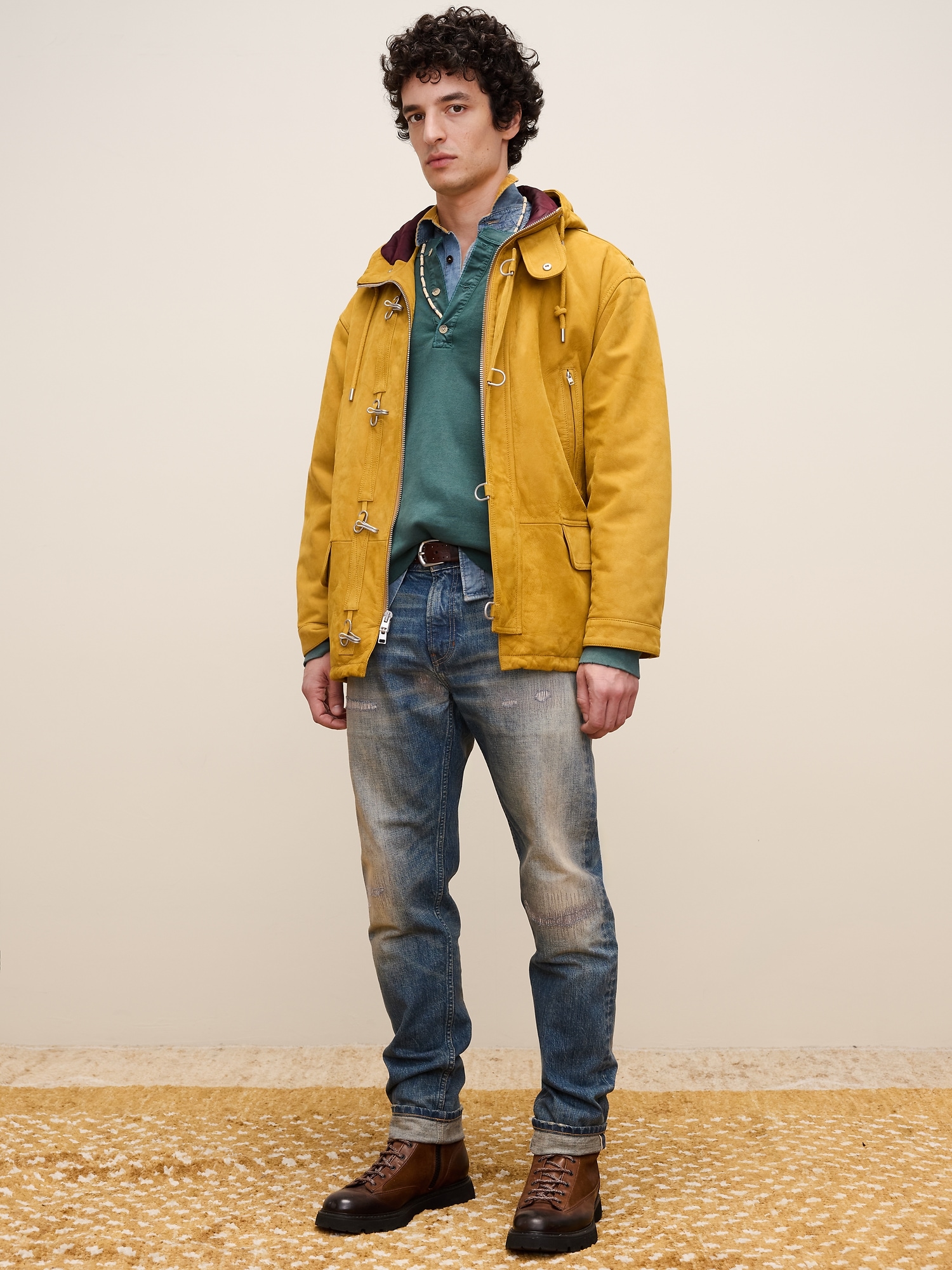 Image number 5 showing, Archive Reissue Fireman's Jacket in Nubuck Leather
