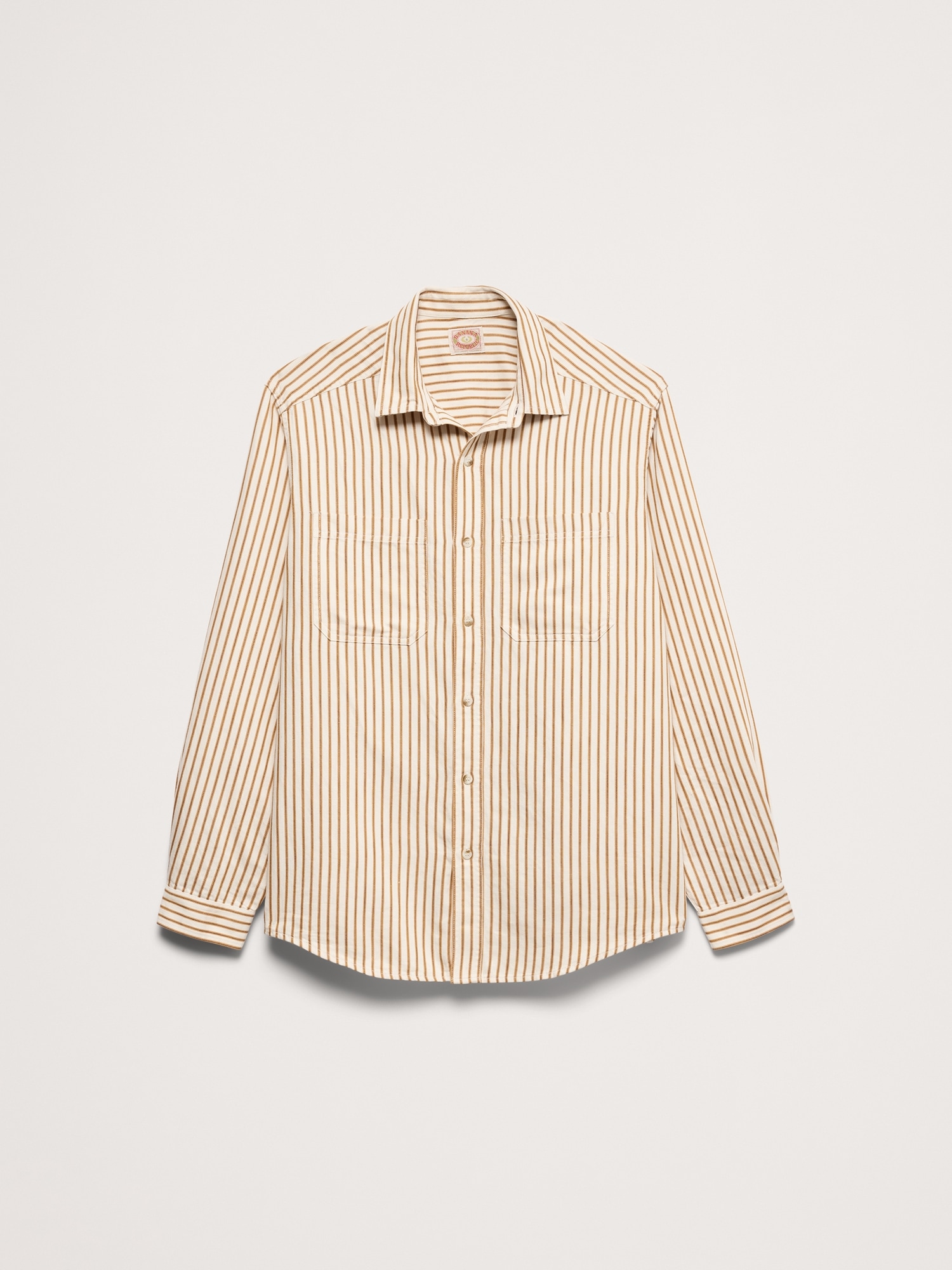Image number 6 showing, Archive Reissue Ticking Shirt in Cotton-Hemp