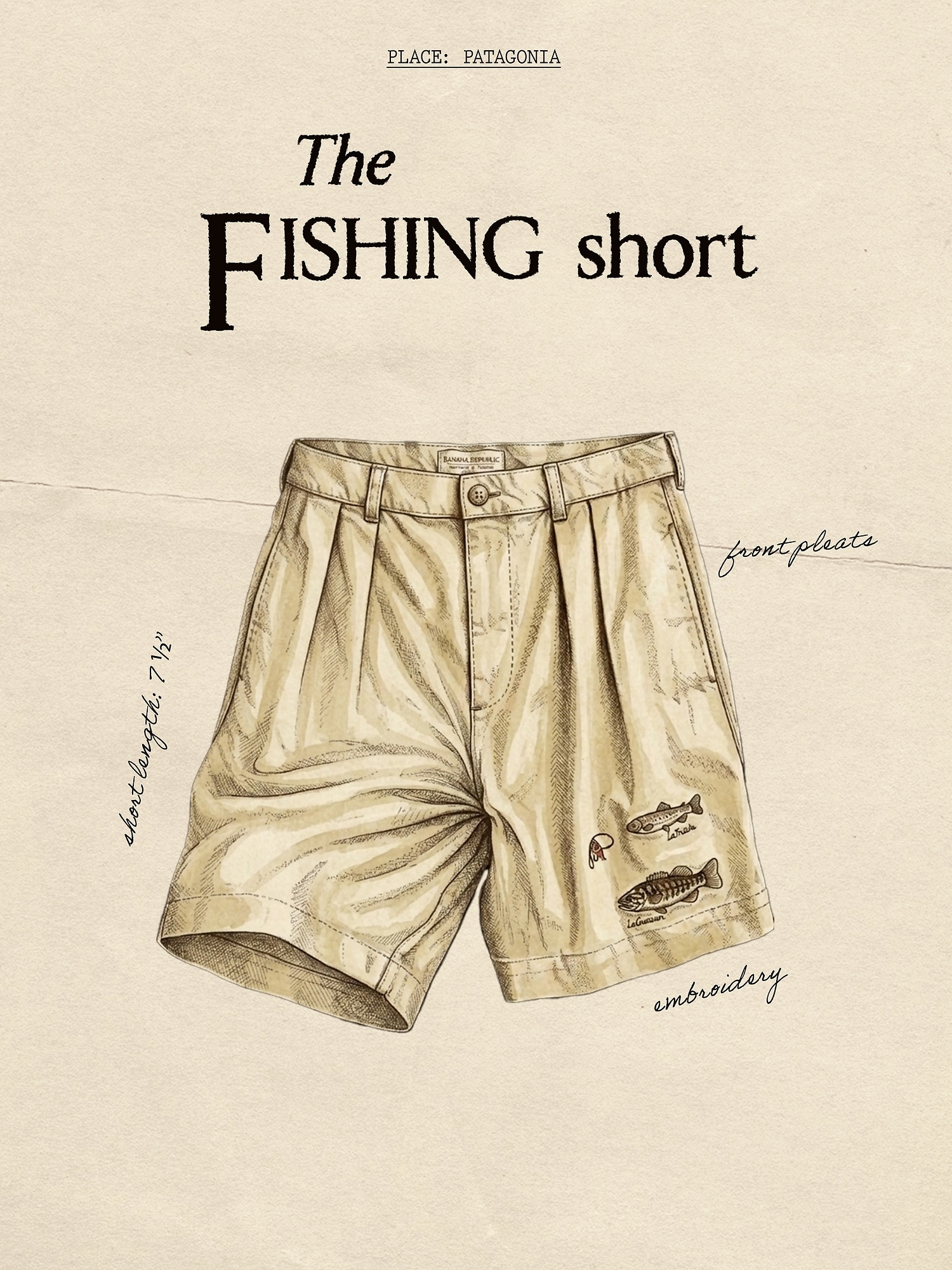 Image number 5 showing, Archive Reissue Pleated Fishing Short