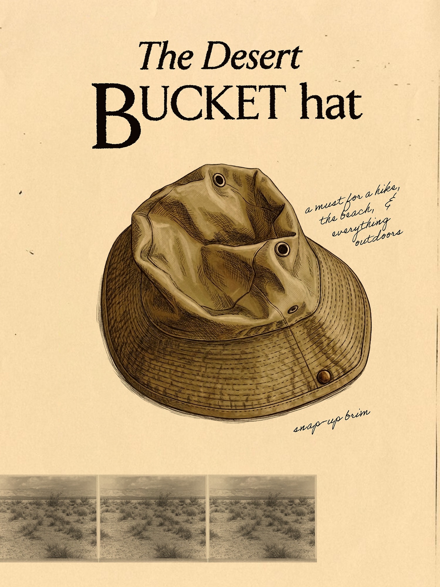 Панама Banana Republic Archive Reissue Desert Bucket Hat, цвет: Синий — фото 3