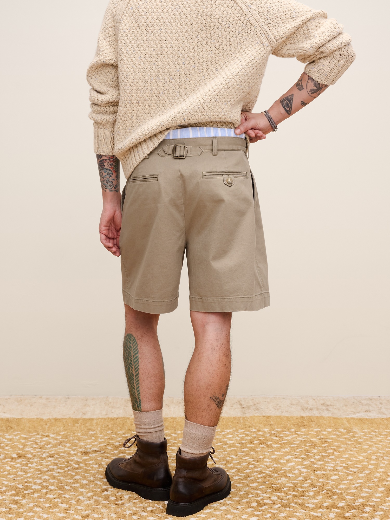 Мужские шорты Banana Republic Archive Reissue Pleated Fishing Short, цвет: Хаки бежевый — фото 3
