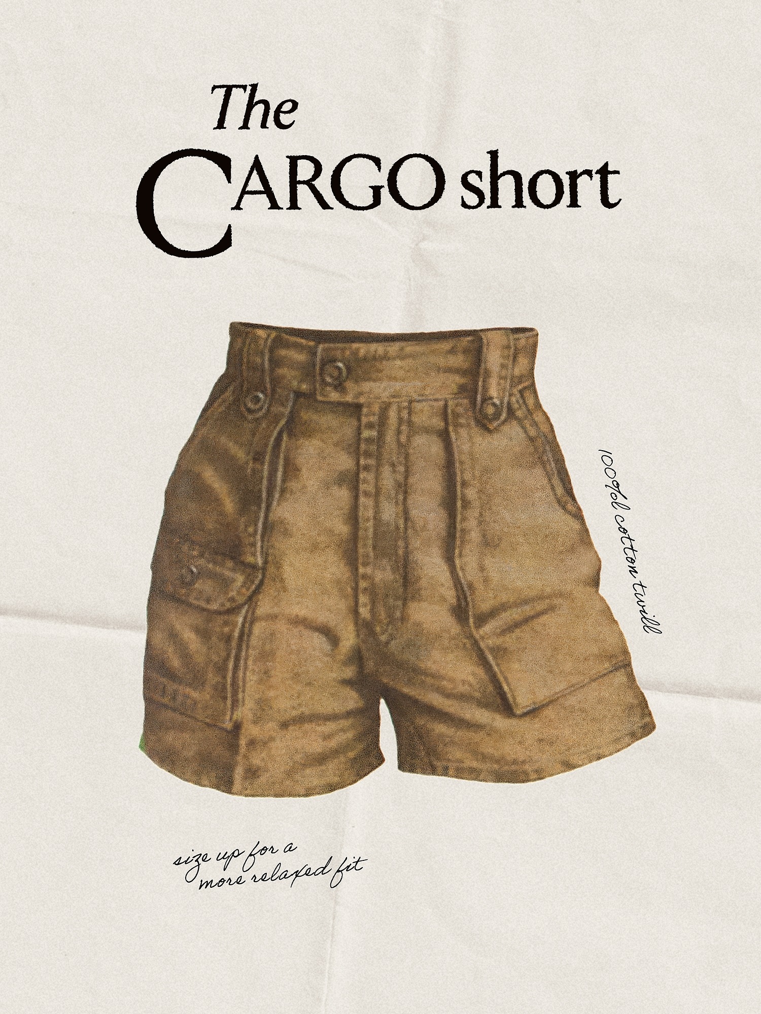 Женские шорты Banana Republic Archive Reissue Cargo Short, цвет: Хаки бежевый — фото 4