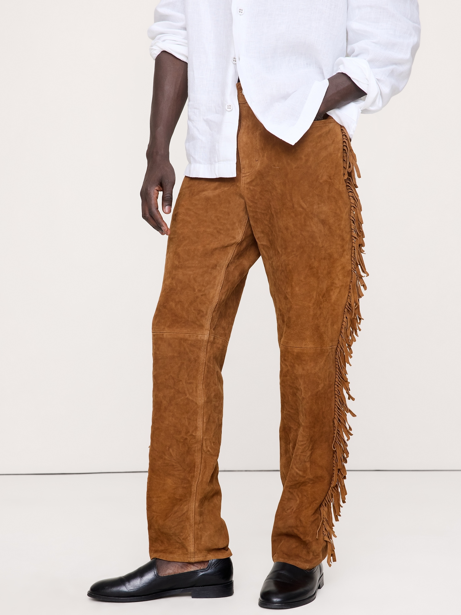 Image number 4 showing, Heritage Straight-Leg Fringe Suede Pant