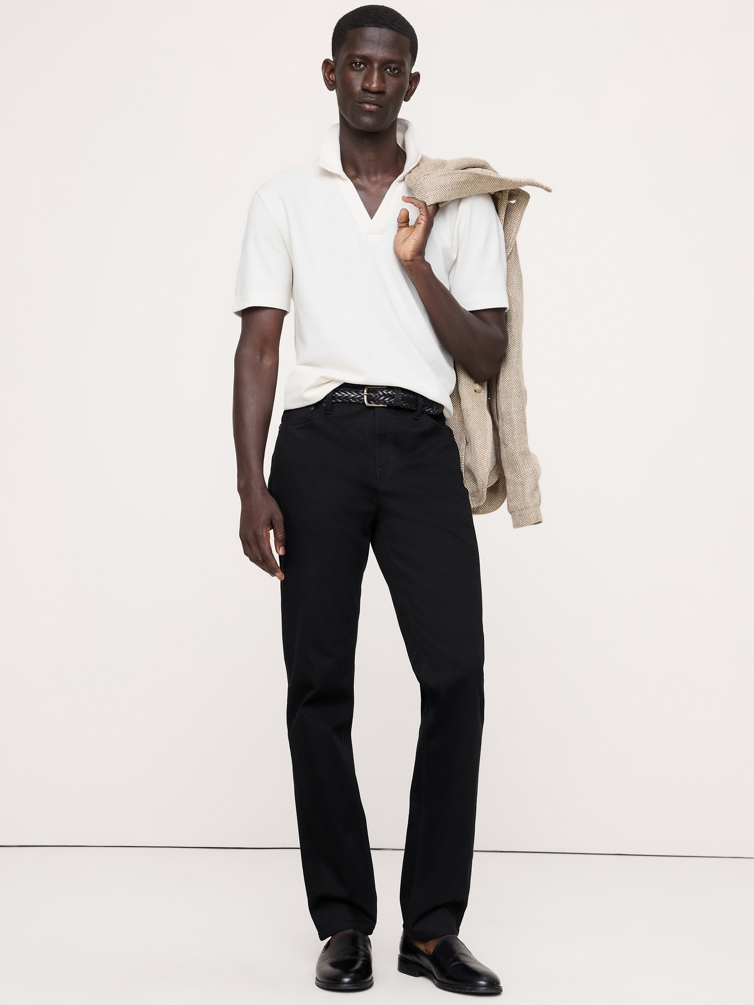 Мужские брюки Banana Republic Slim Heather Traveler Pant, цвет: Чёрный