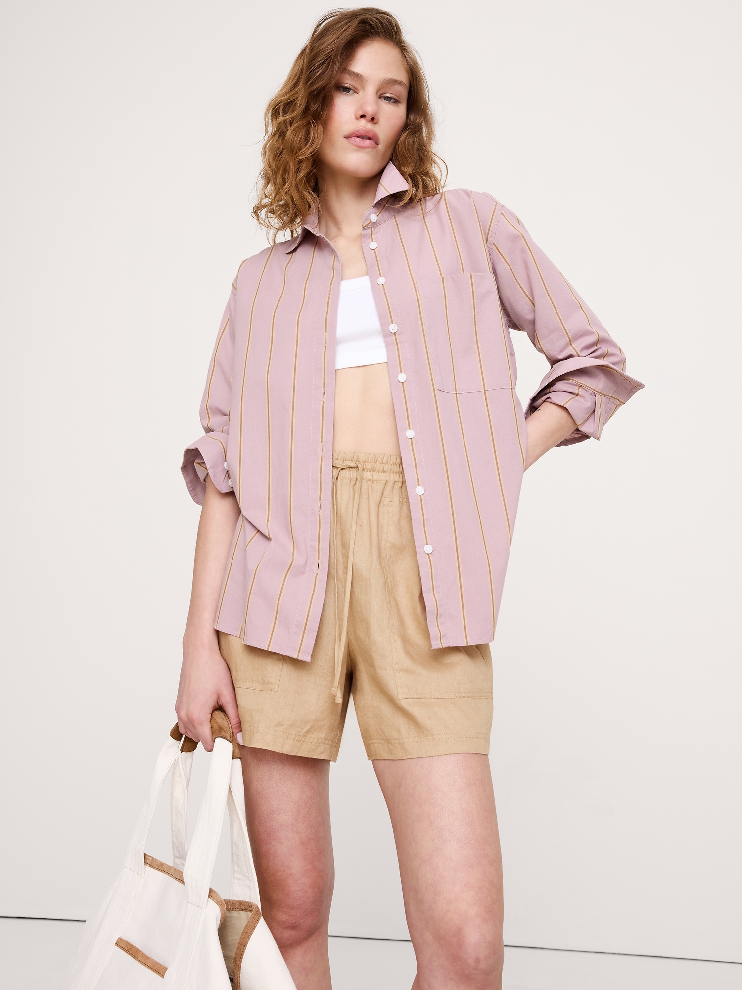 Image number 1 showing, The Oversized Shirt in Breezy-Cotton