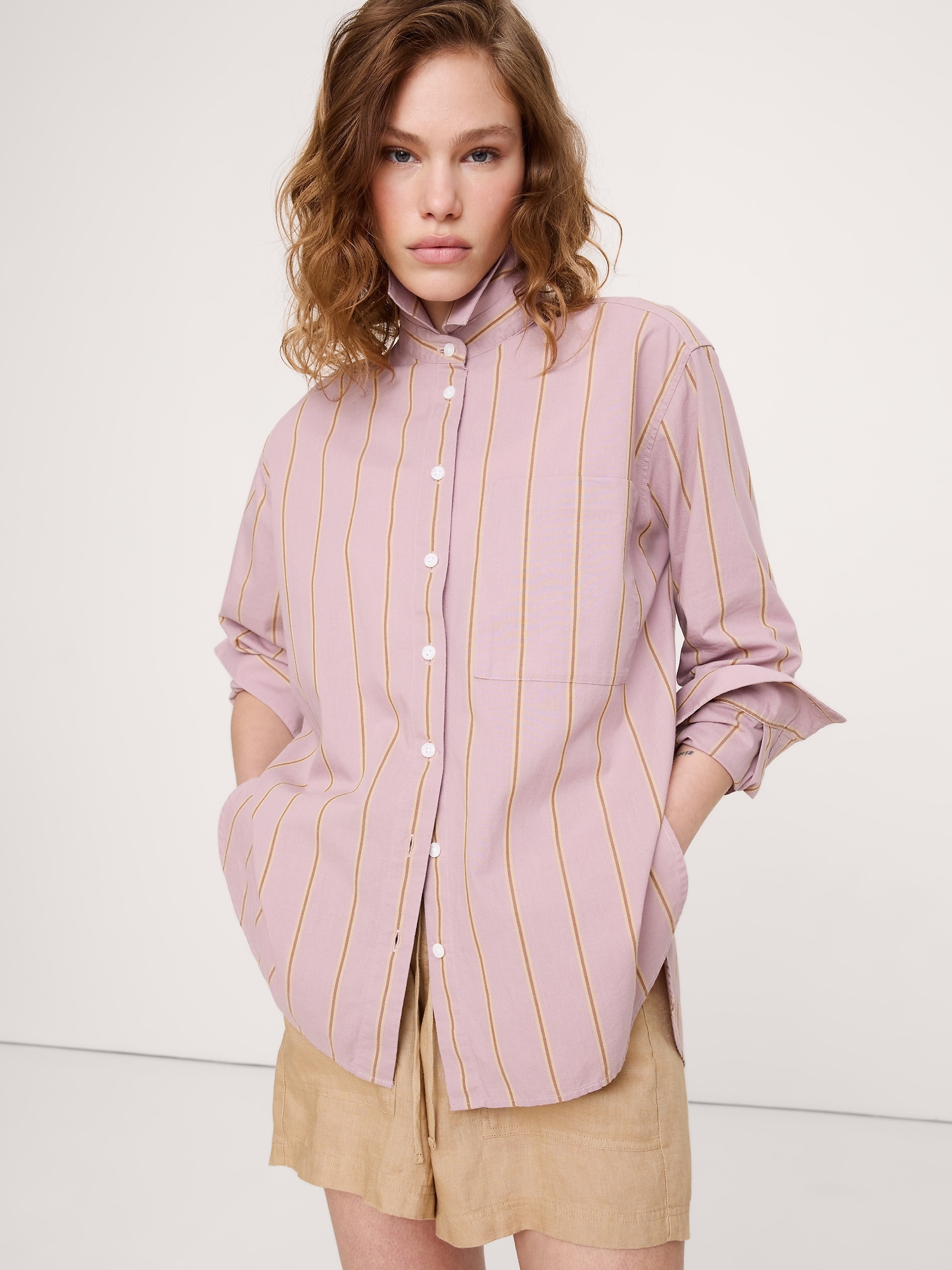Image number 4 showing, The Oversized Shirt in Breezy-Cotton