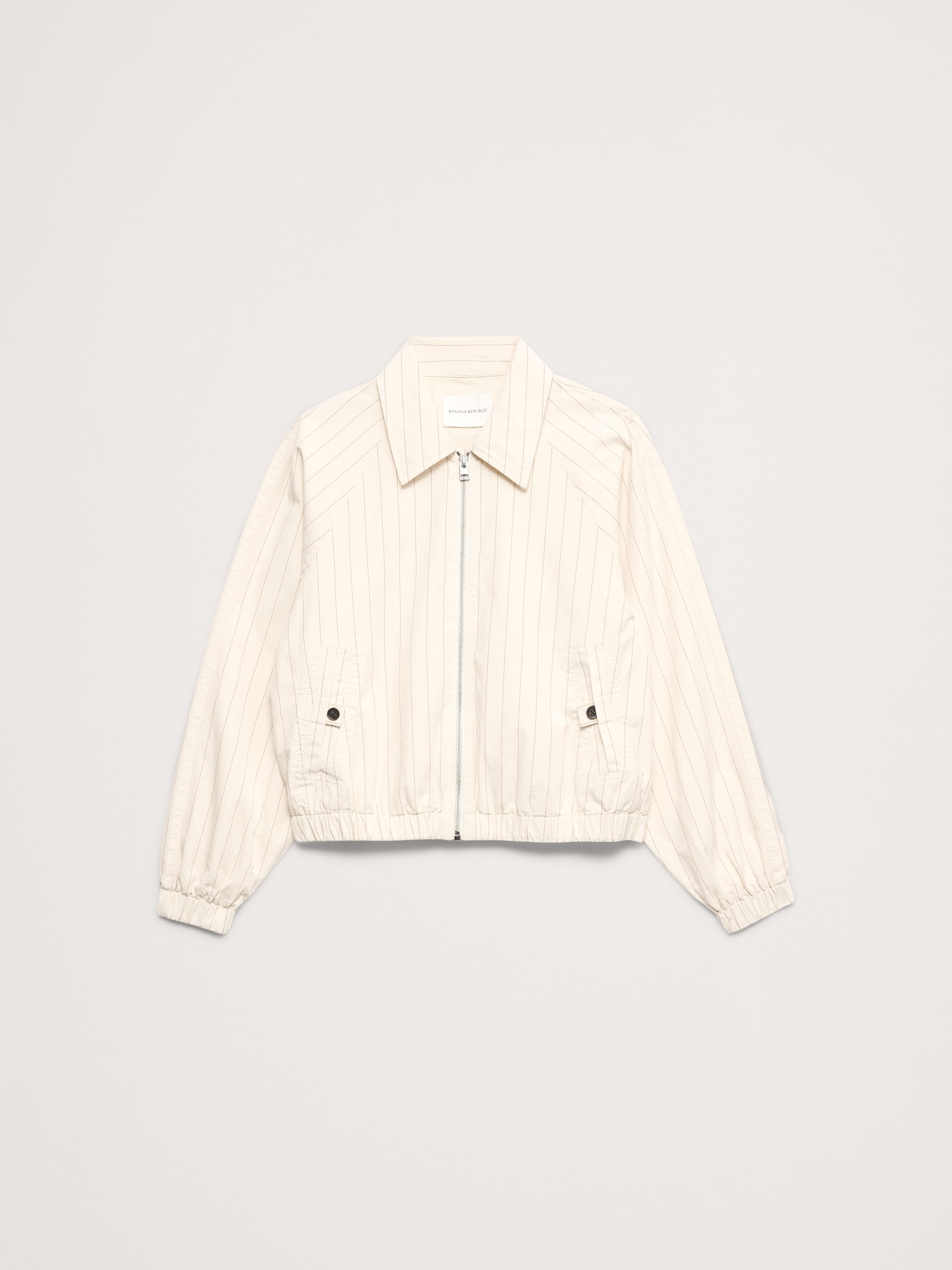 Женская куртка Banana Republic Cotton Poplin Bomber, цвет: Оранжевый полосатый — фото 3