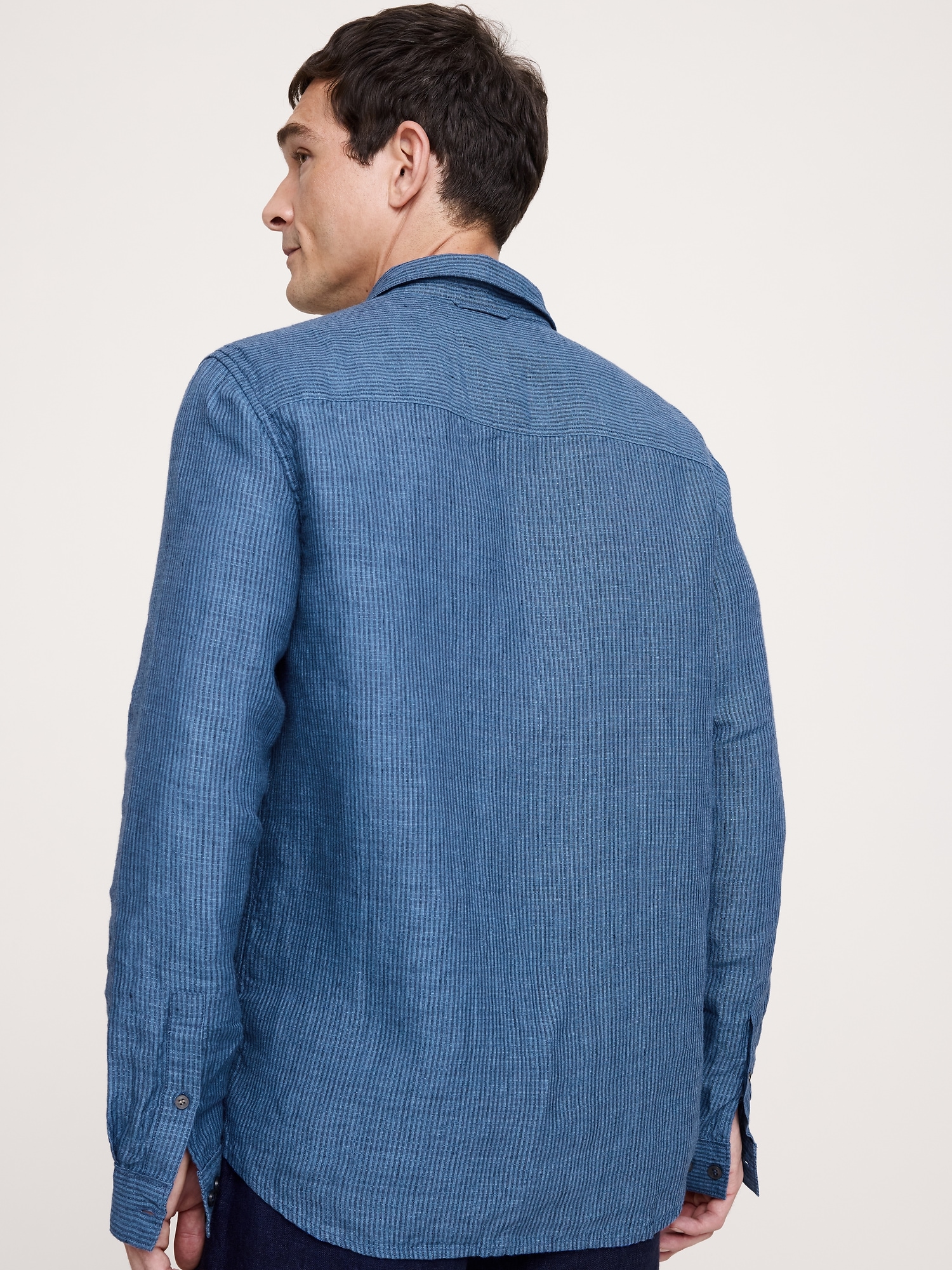 Image number 4 showing, Standard-Fit Textured Linen-Cotton Shirt