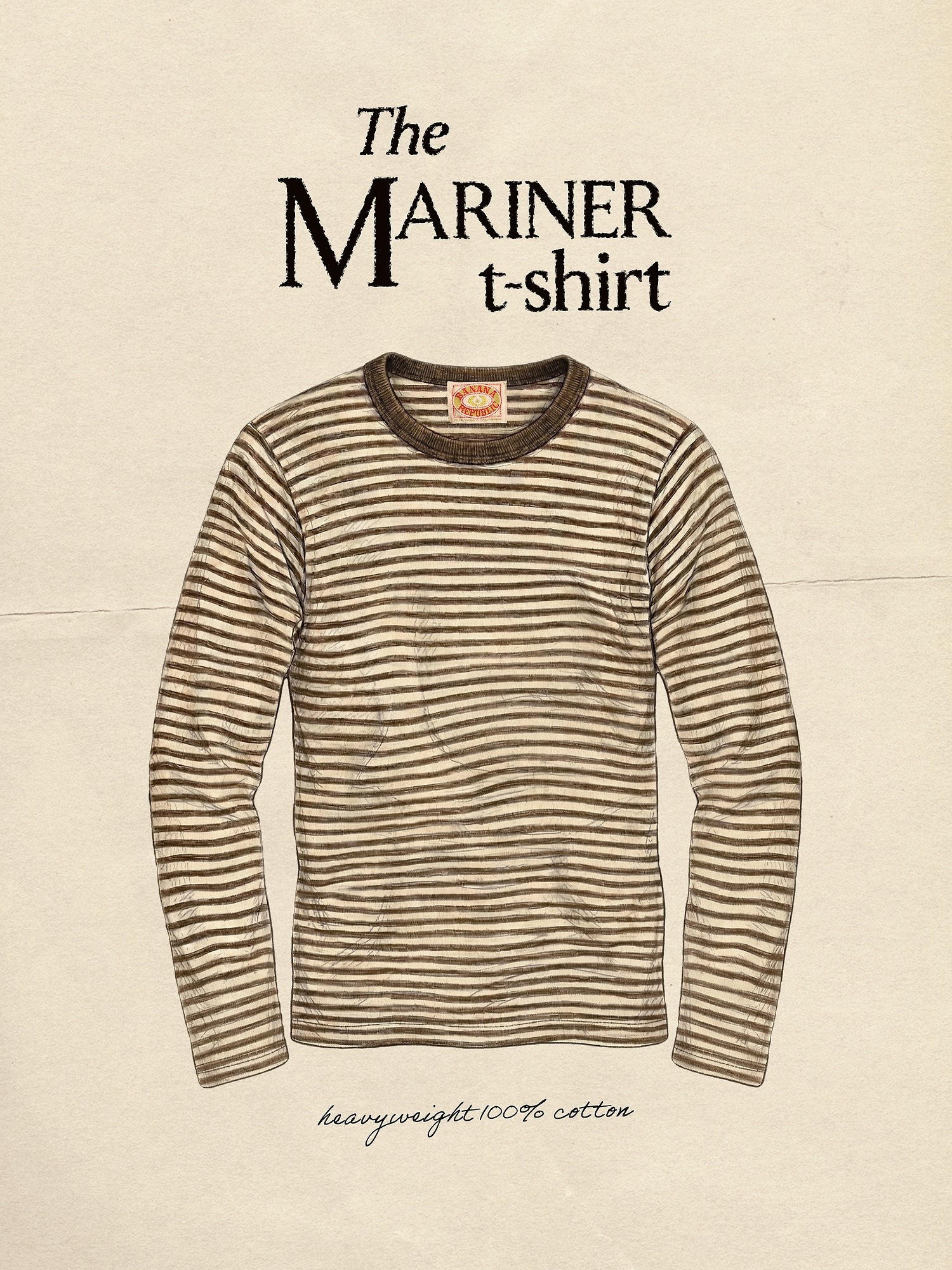 Женская футболка Banana Republic Archive Reissue Mariner, цвет: Коричневый полосатый — фото 4