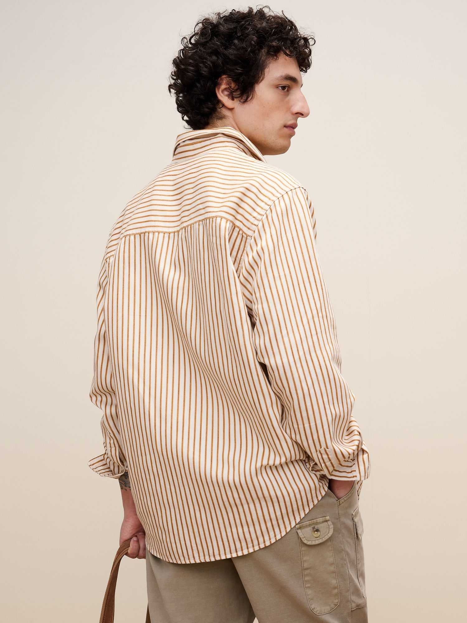 Image number 4 showing, Archive Reissue Ticking Shirt in Cotton-Hemp