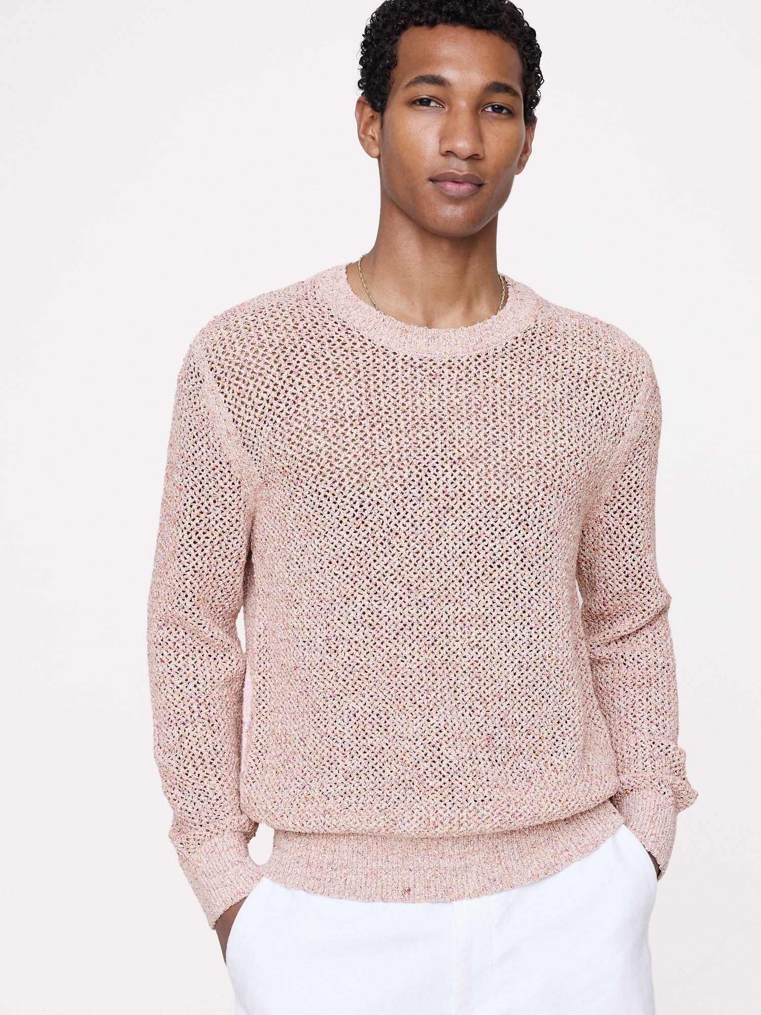 Image number 1 showing, Bouclé Cotton-Blend Crew-Neck Sweater