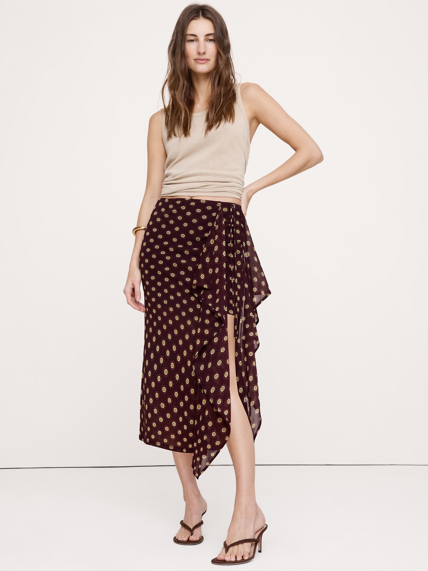Image number 4 showing, Layered Mesh Wrap Skirt