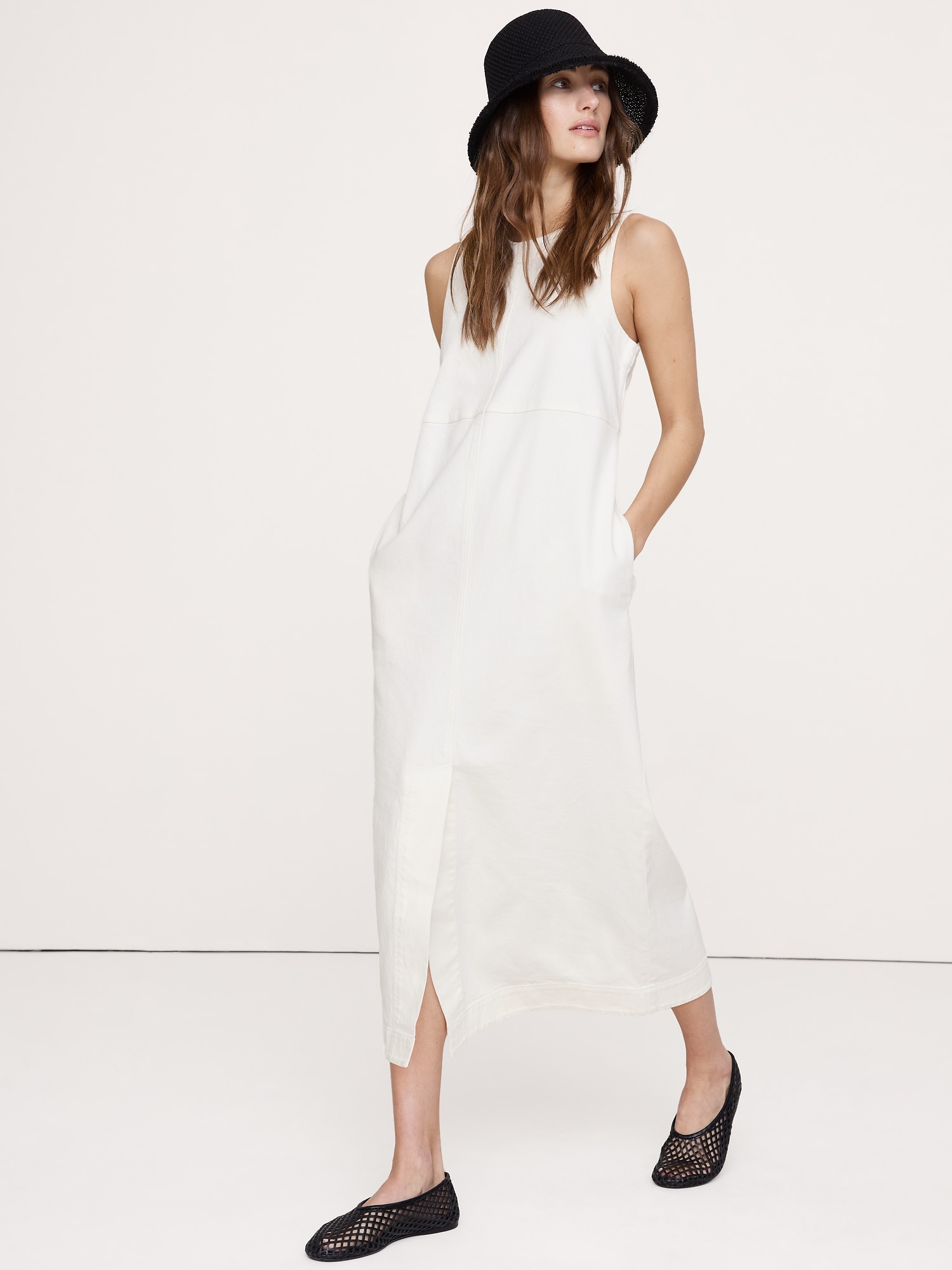 Image number 1 showing, Denim Shift Midi Dress