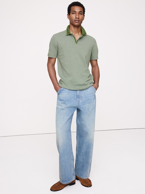 Luxury-Touch Johnny Collar Polo
