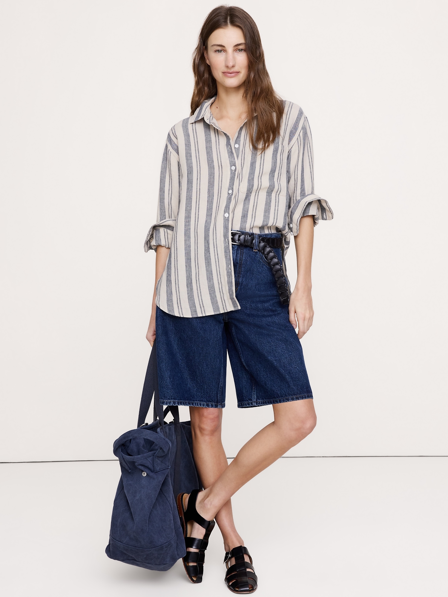 Image number 1 showing, The Oversized Linen Shirt