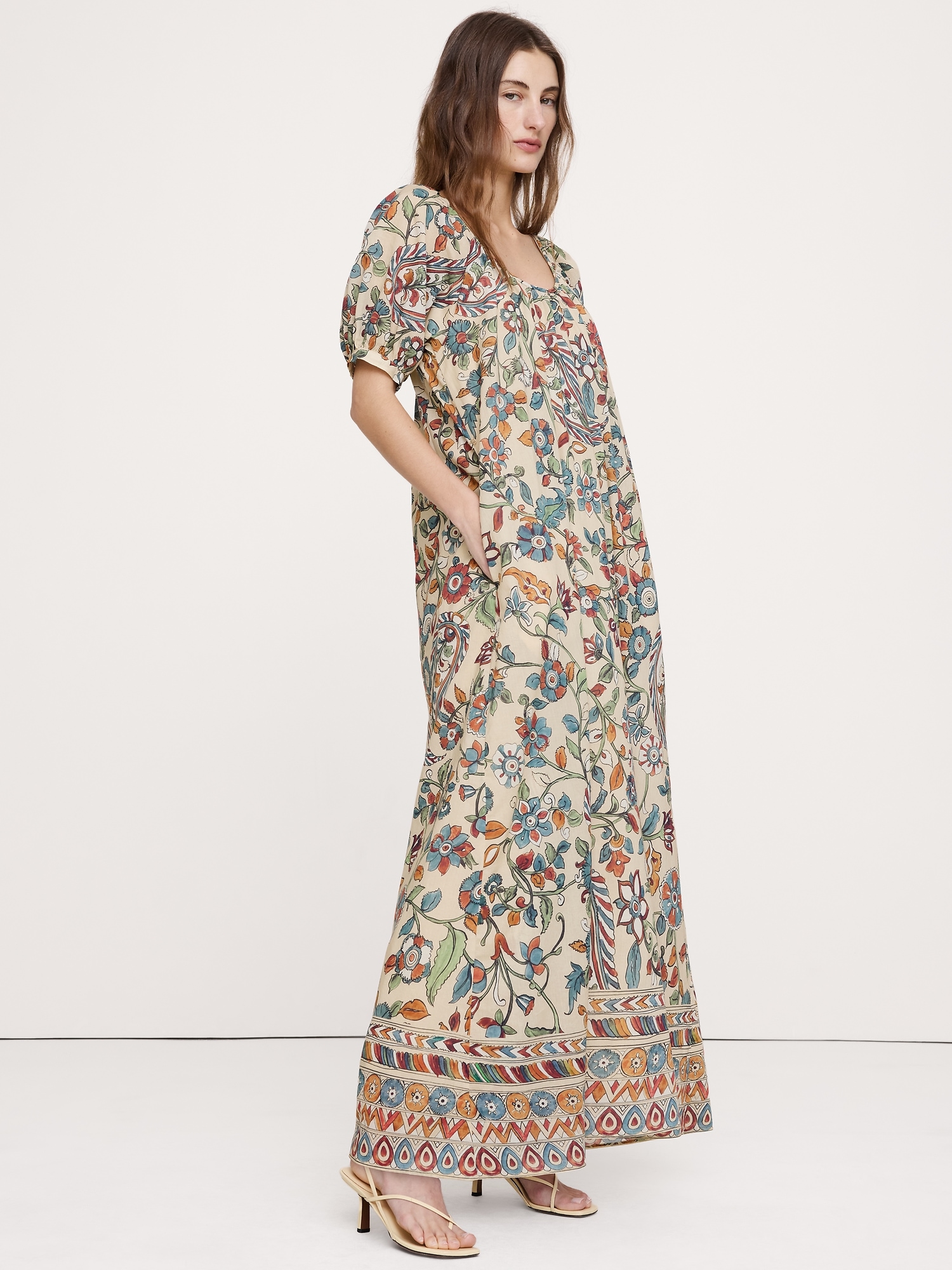 Image number 4 showing, Lightweight Cotton Scoop-Neck Maxi Dress